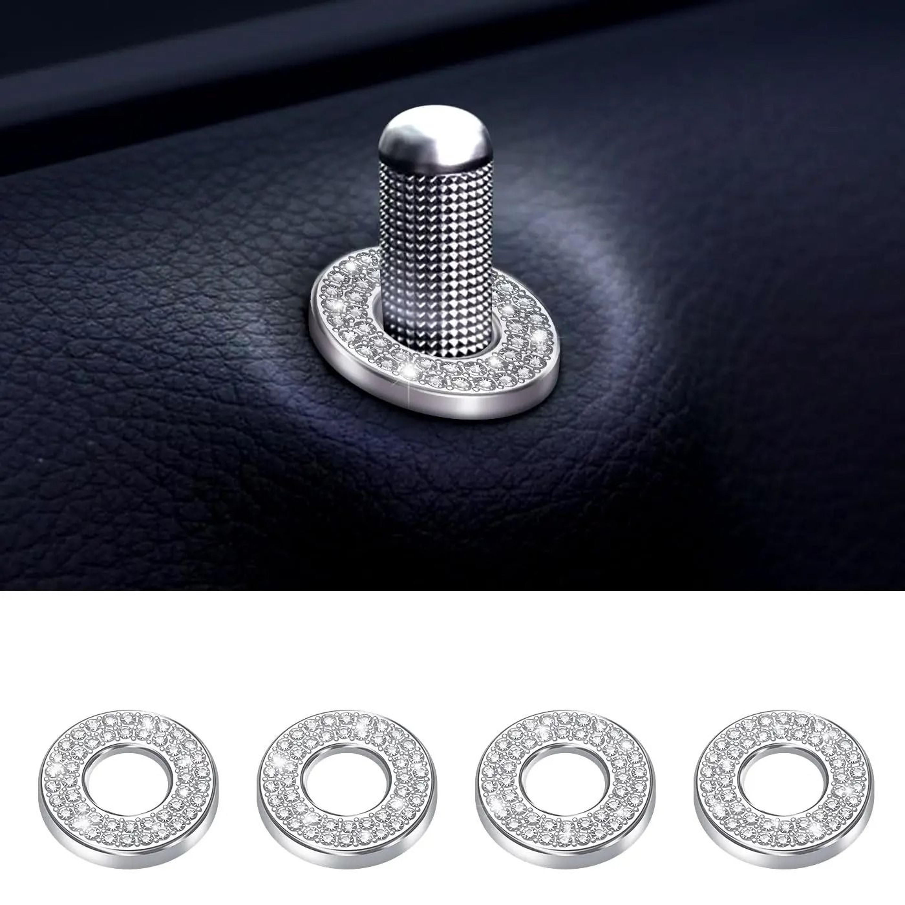 4pcs crystal rhinestone car door lock cover stickers