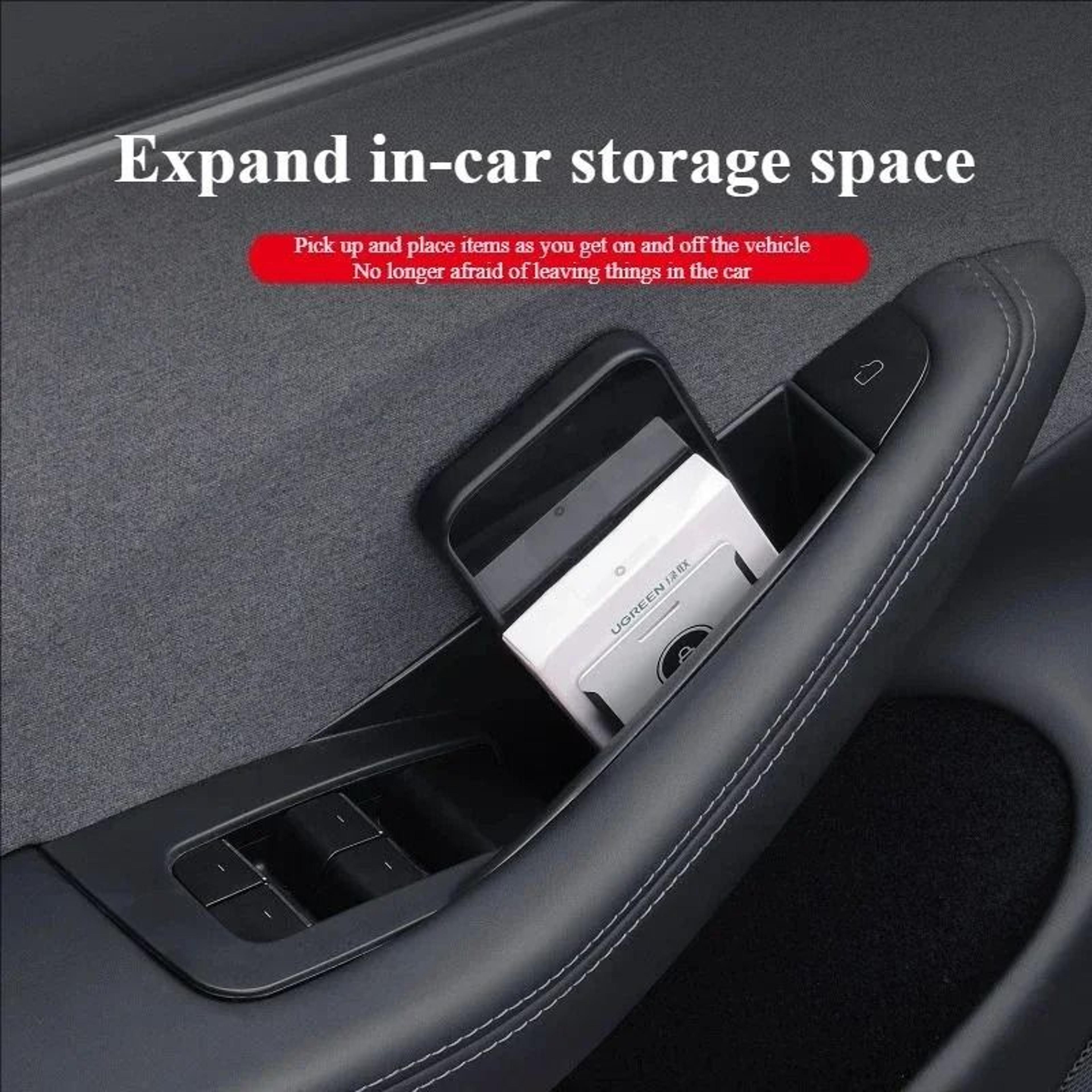 car door handle storage box organizer tray for tesla model 3 and model y