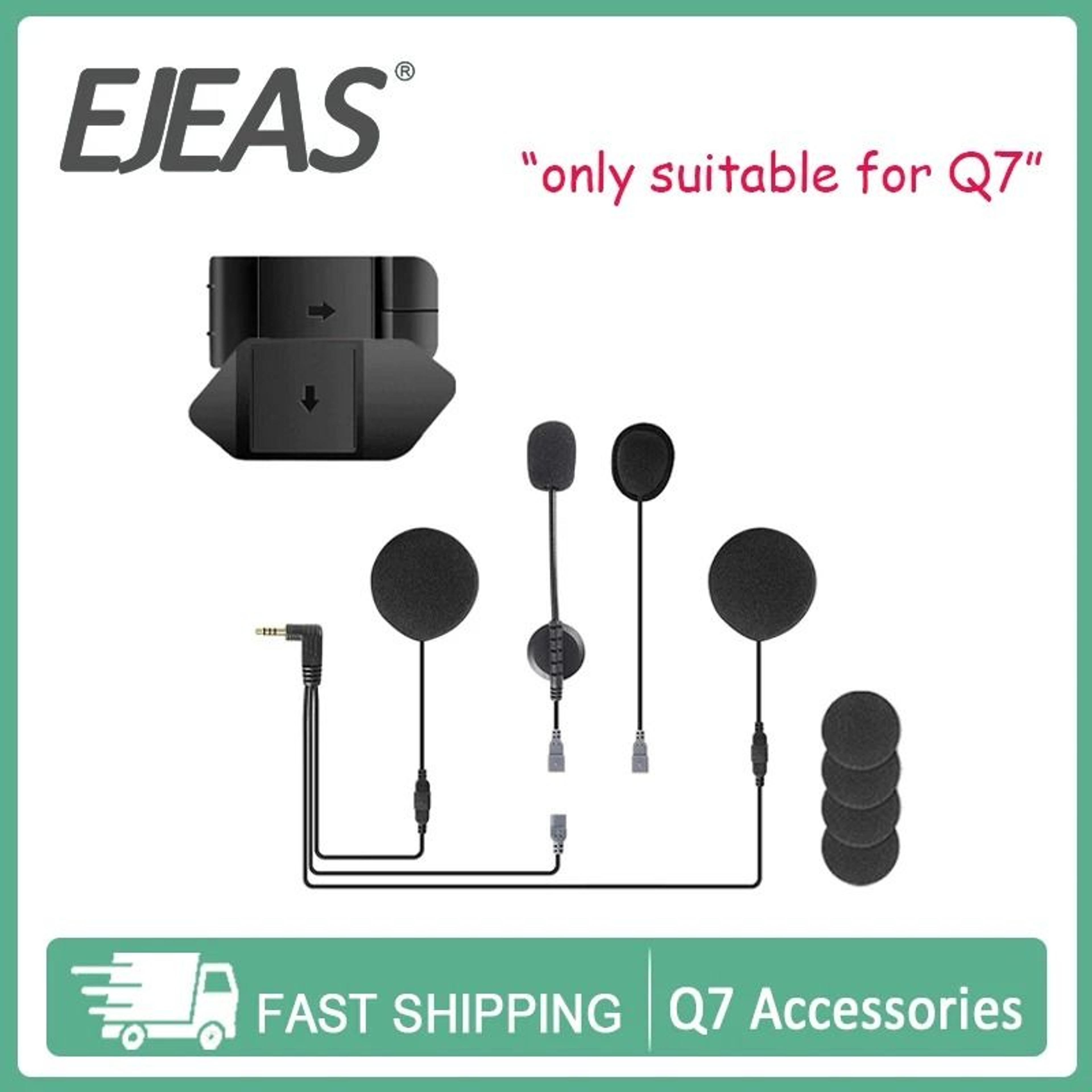 ejeas 2 in 1 3.5mm motorcycle intercom headset speaker microphone kit