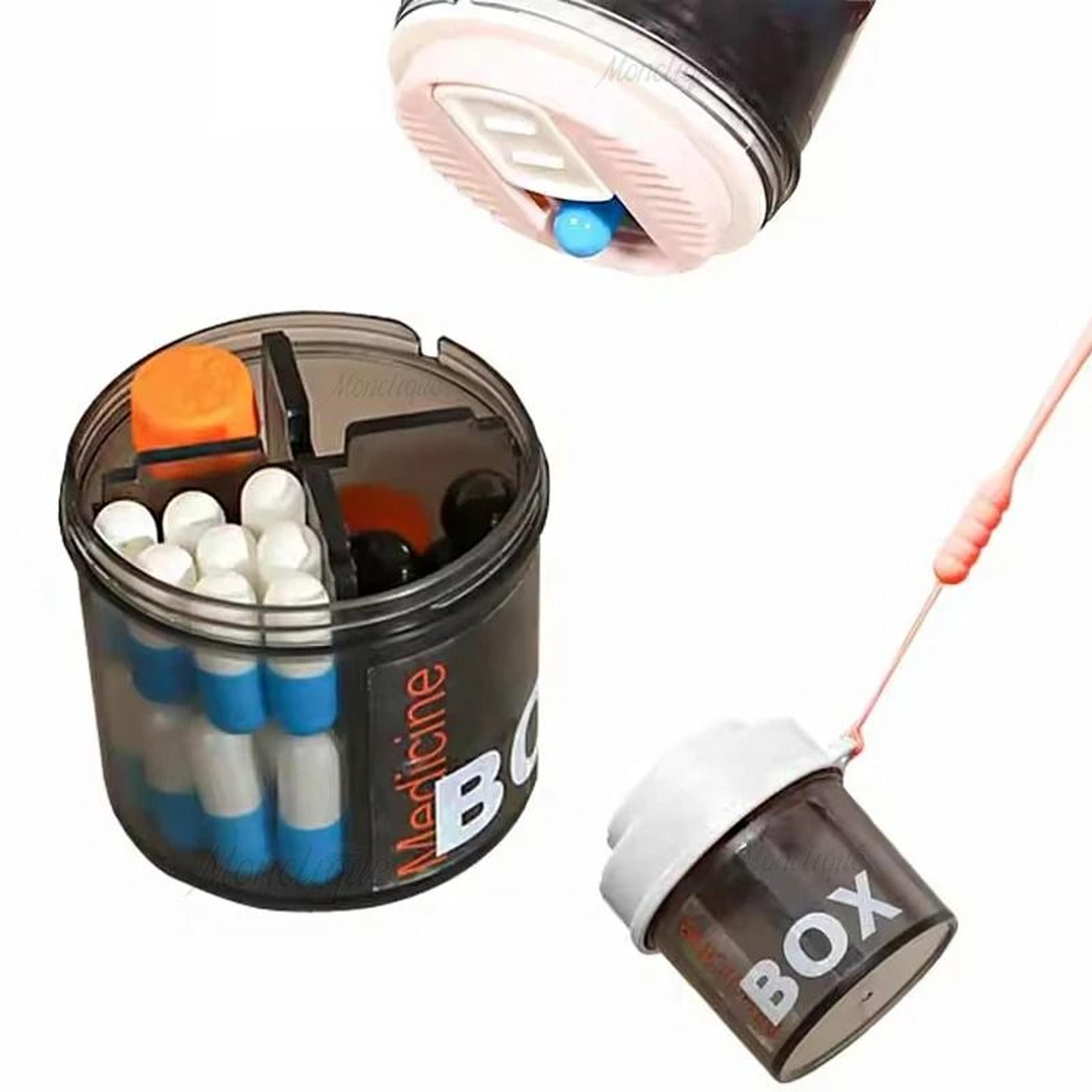 waterproof portable pill organizer box with 4 compartments for travel