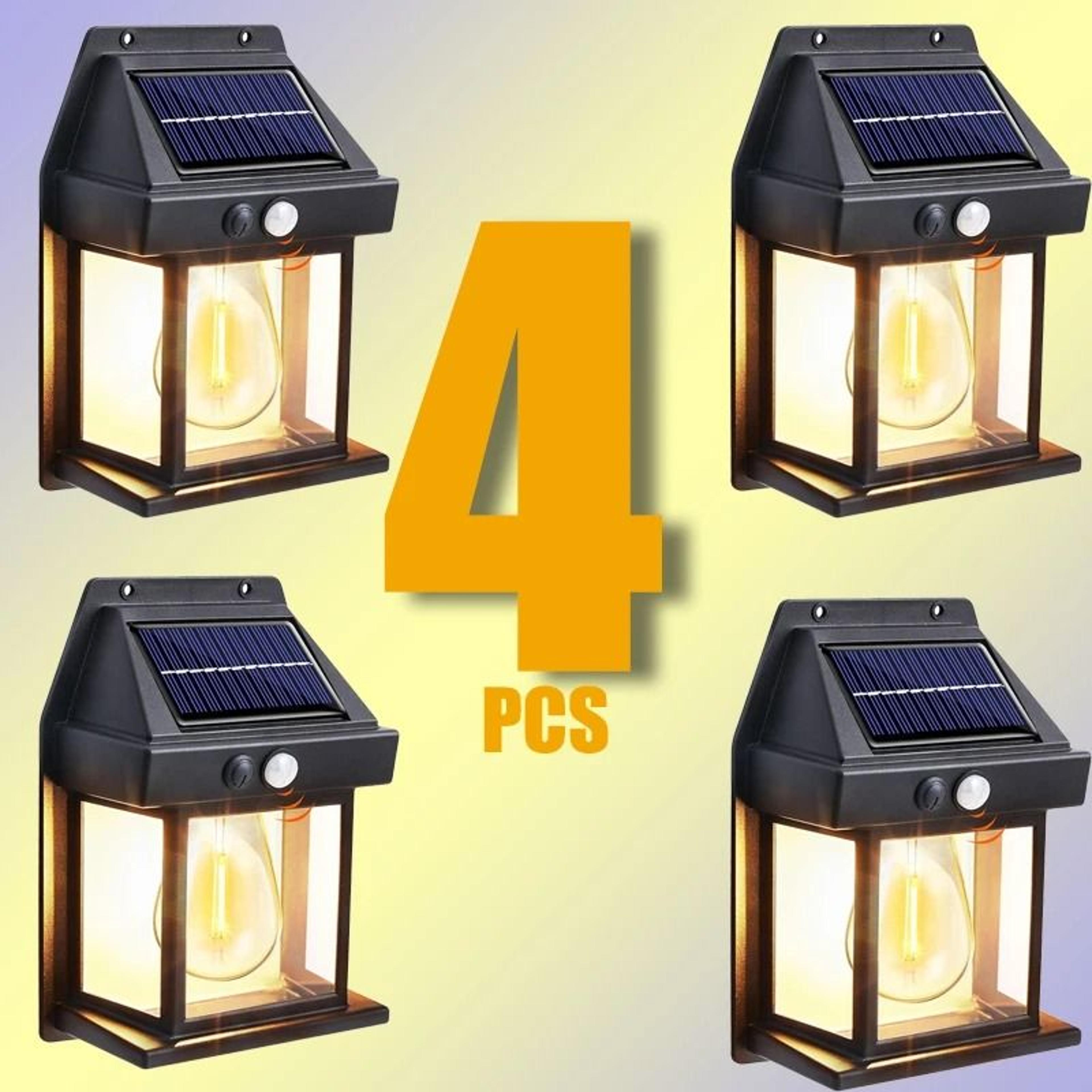 solar powered waterproof outdoor wall light with motion sensor