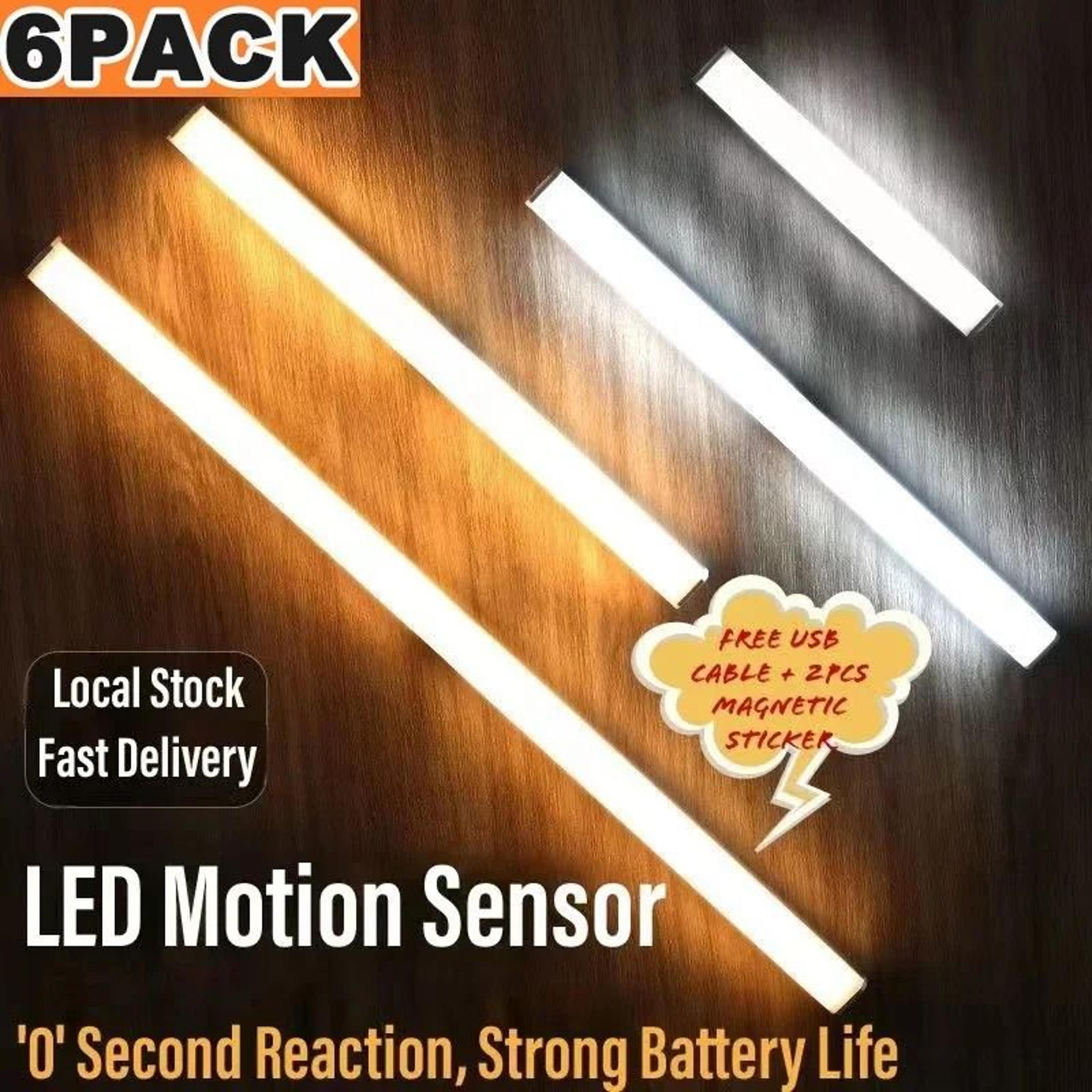 rechargeable pir motion sensor led under cabinet light bar