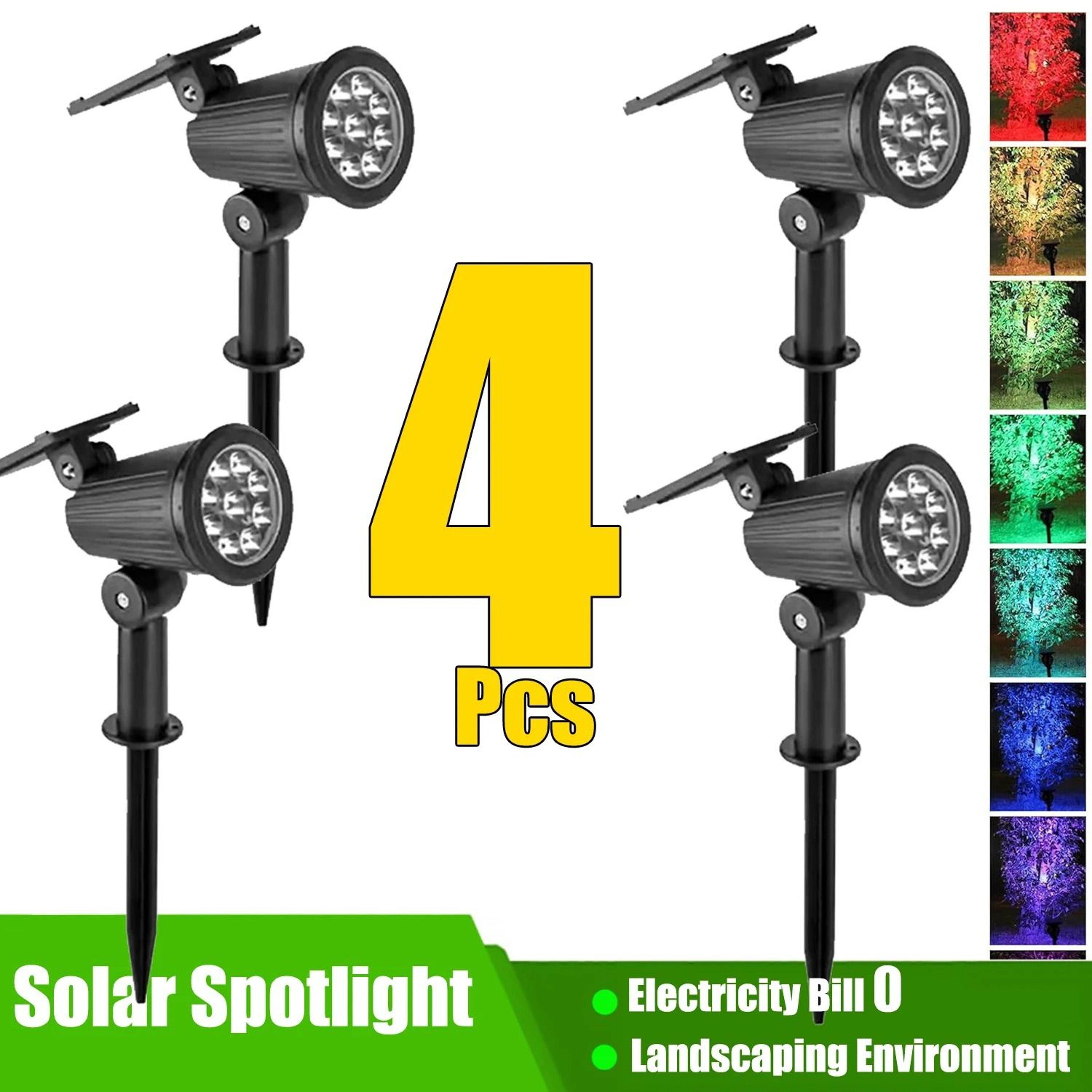 solar outdoor landscape spotlights adjustable wall and in-ground led lights