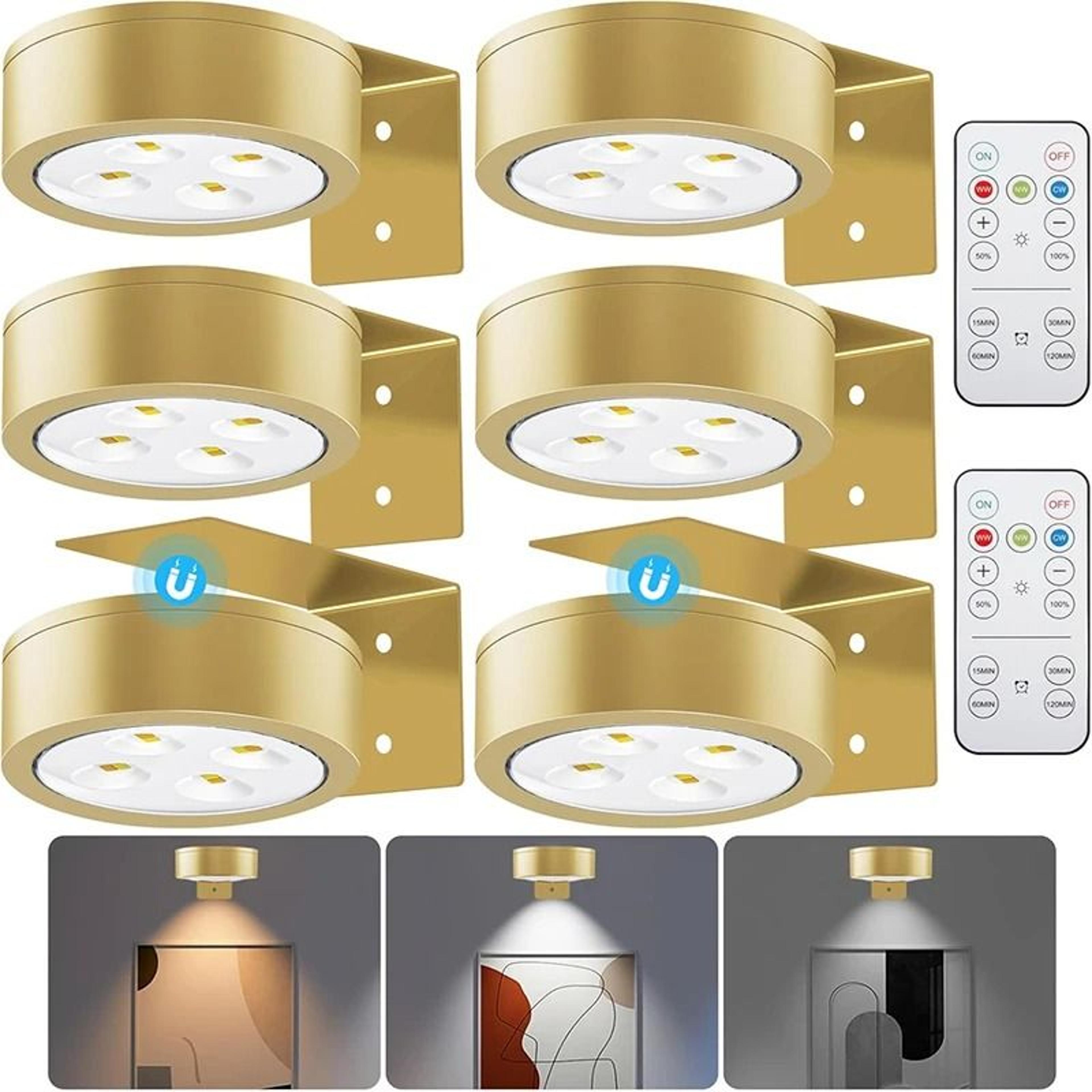 magnetic led picture lights battery operated painting light with remote