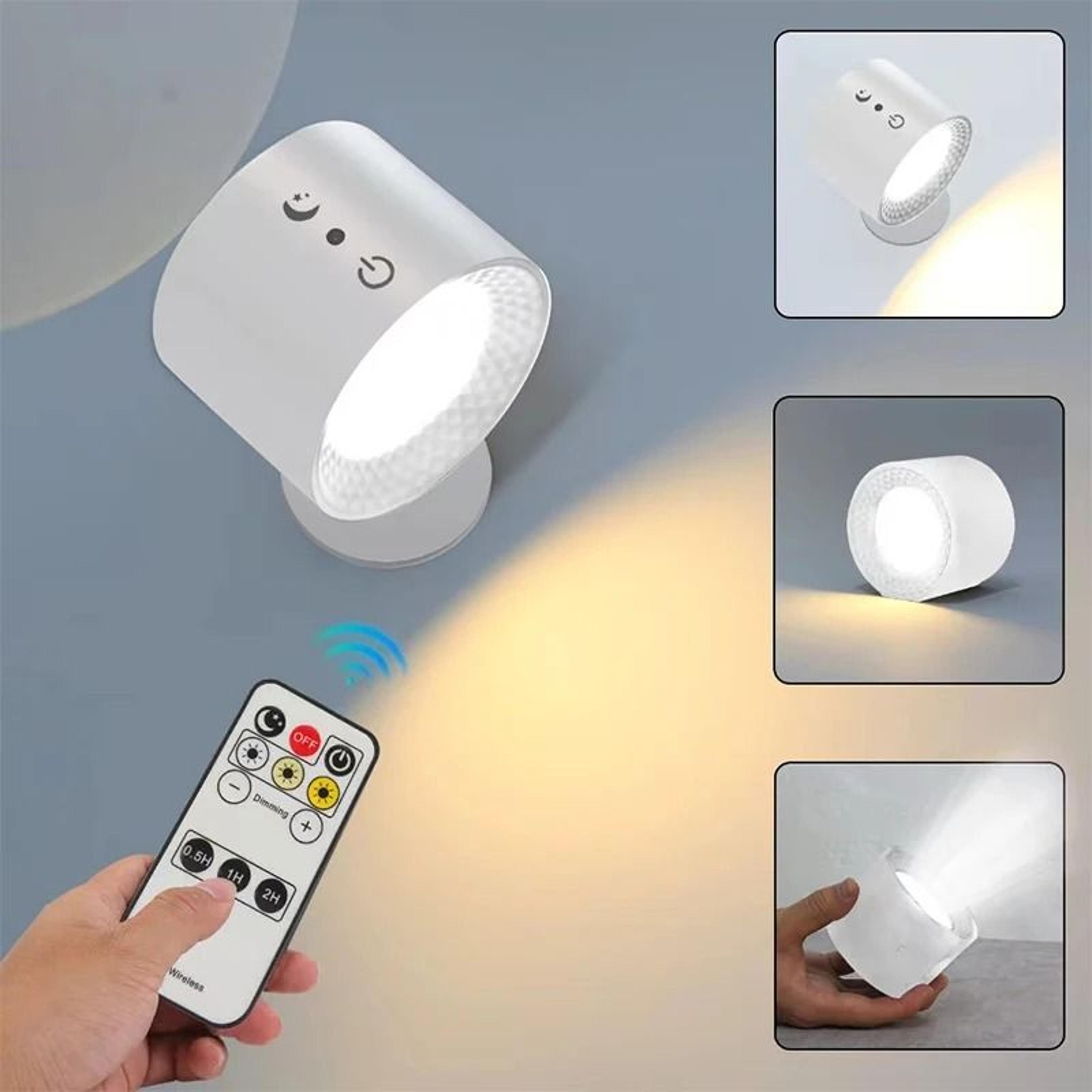 dual head led wall light 360 rotatable magnetic sconce with touch and remote control
