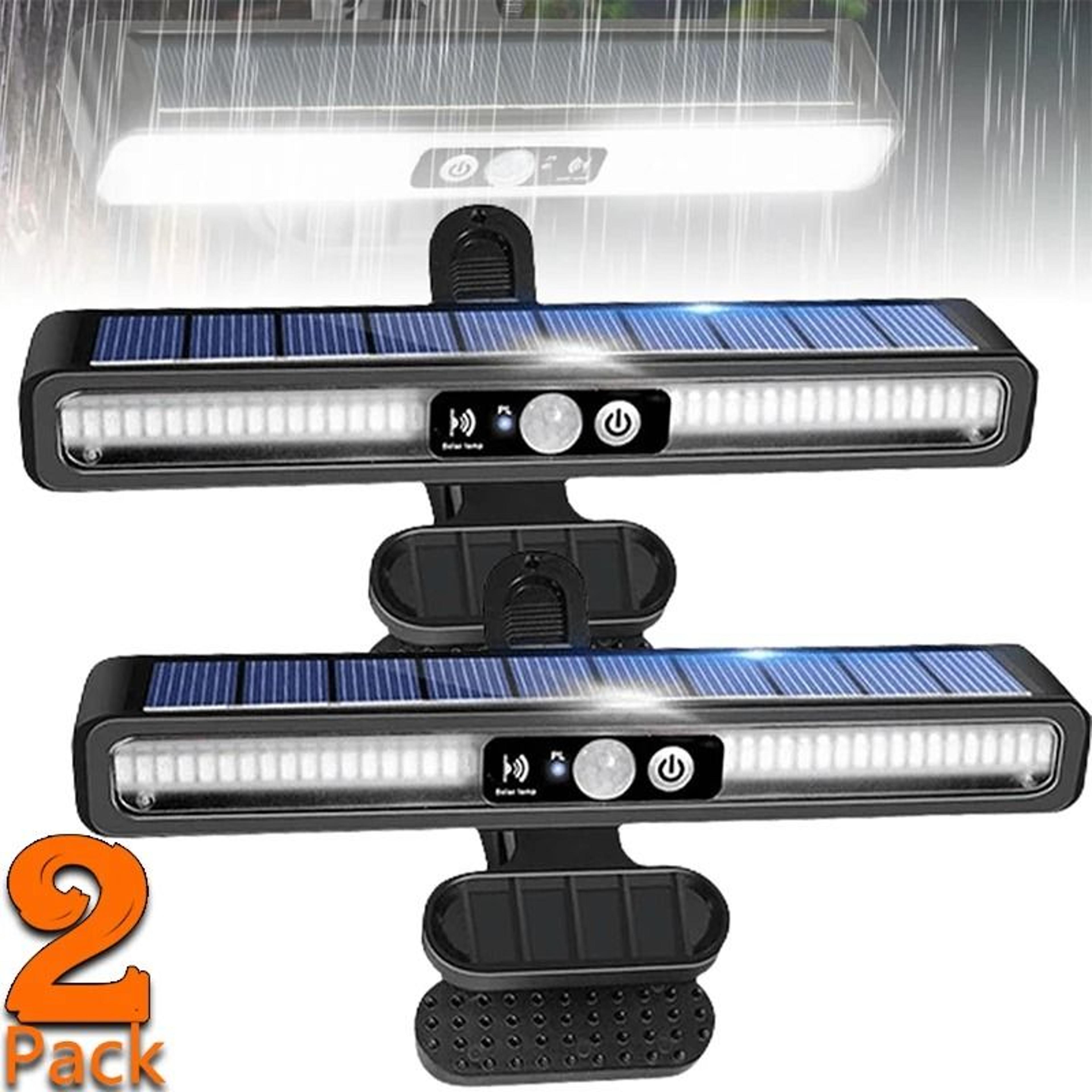 clip-on solar lamp outdoor 3 modes waterproof led light for fences gutters garden