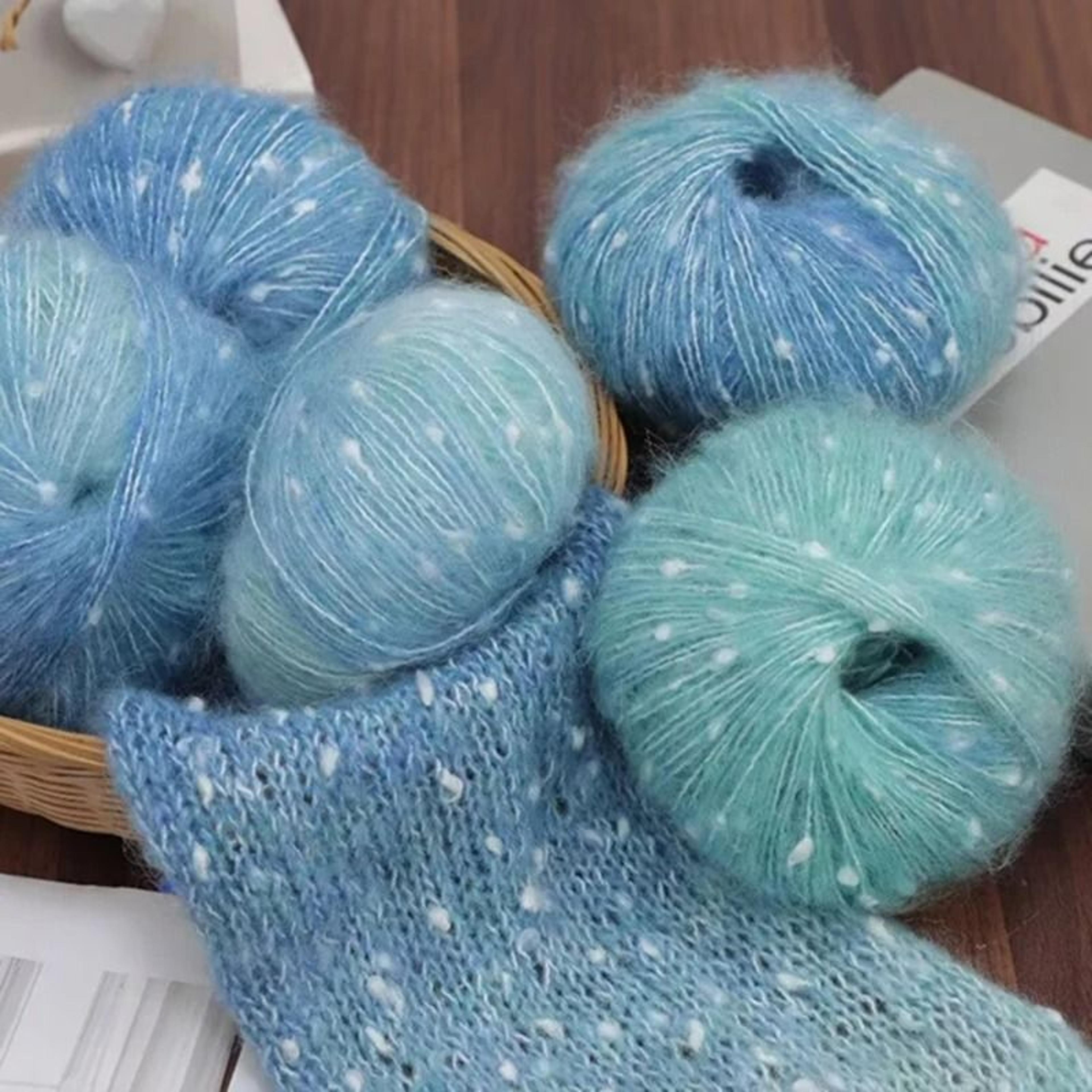 alpaca mohair gradient segmental dyed yarn 150g colorful dots wool thread for crochet