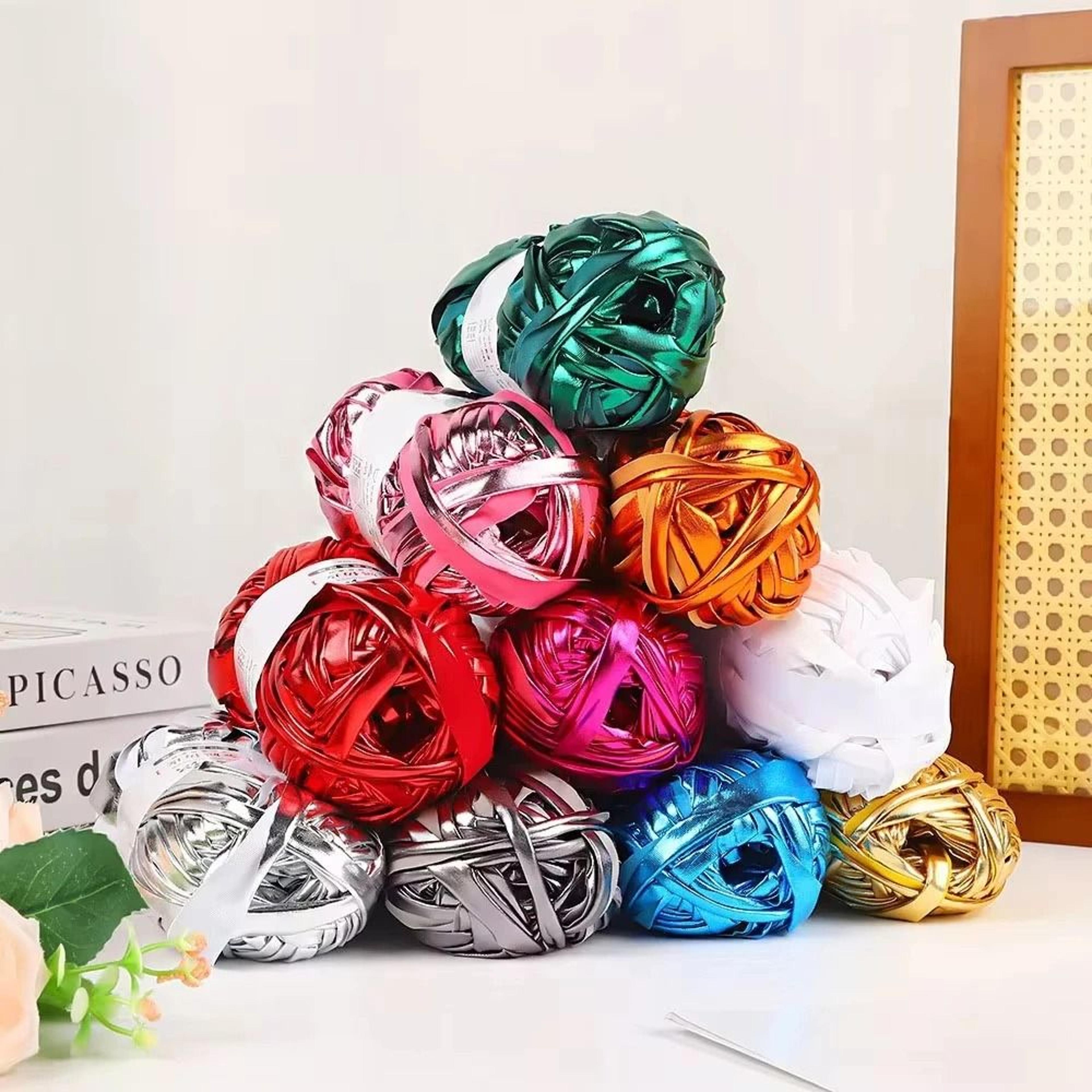 metallic t-shirt yarn 100m roll fabric cloth thread for diy crochet bags and cushions