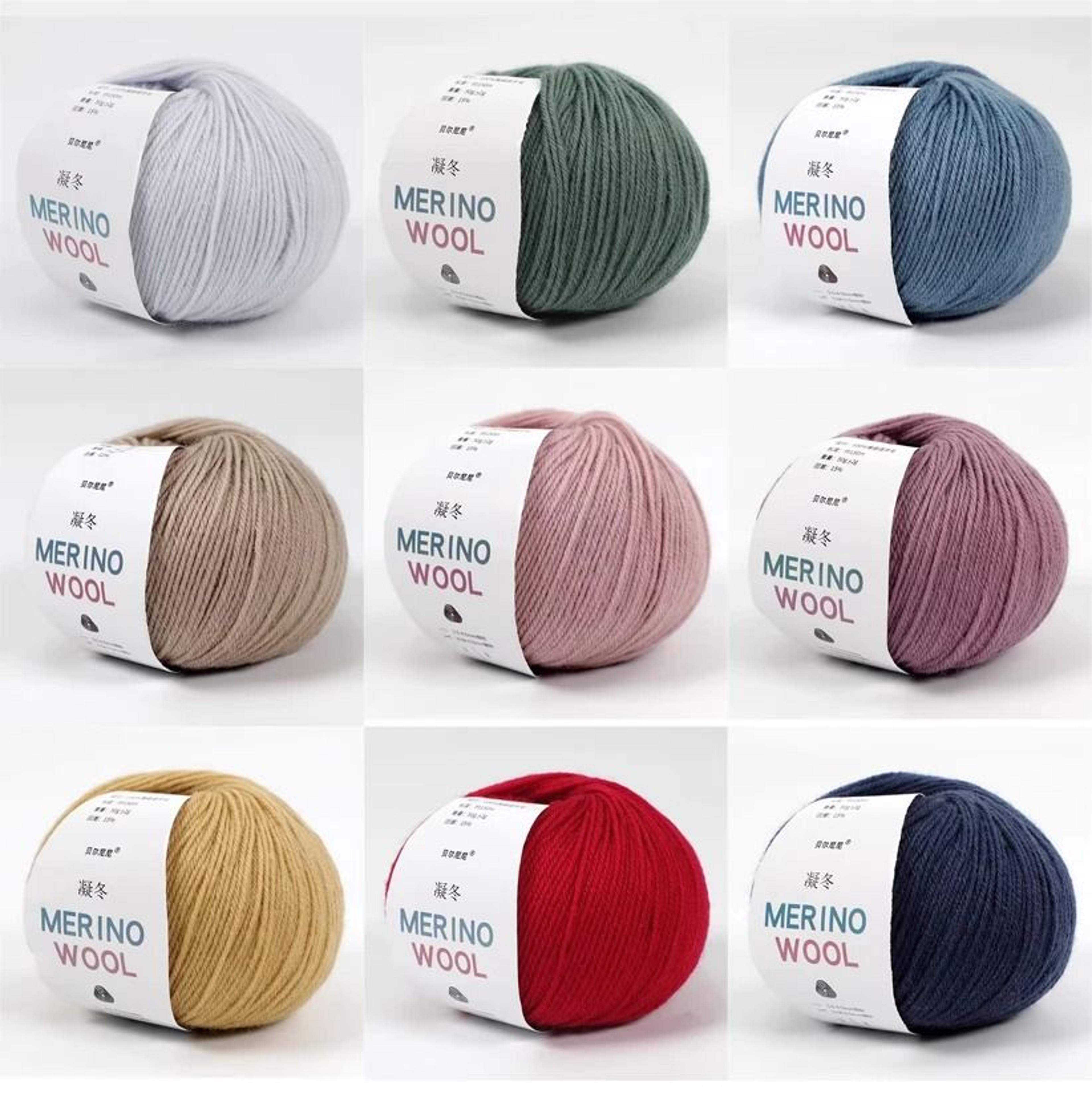 merino pure wool yarn 50g medium thick soft hand knitted crochet thread for clothes scarves
