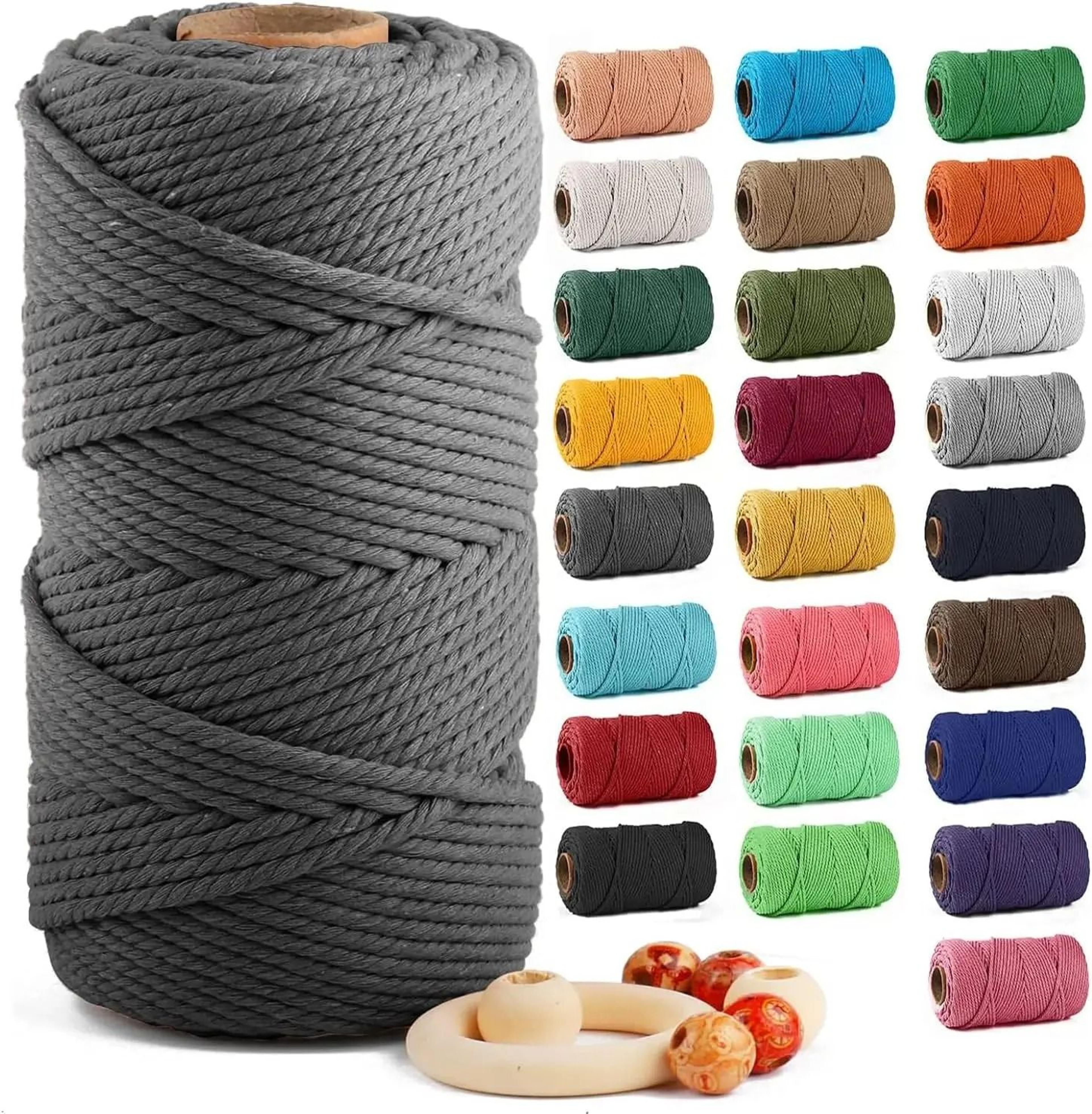 4mm colored cotton macrame cord 100m twisted rope thread for diy handwork and decor
