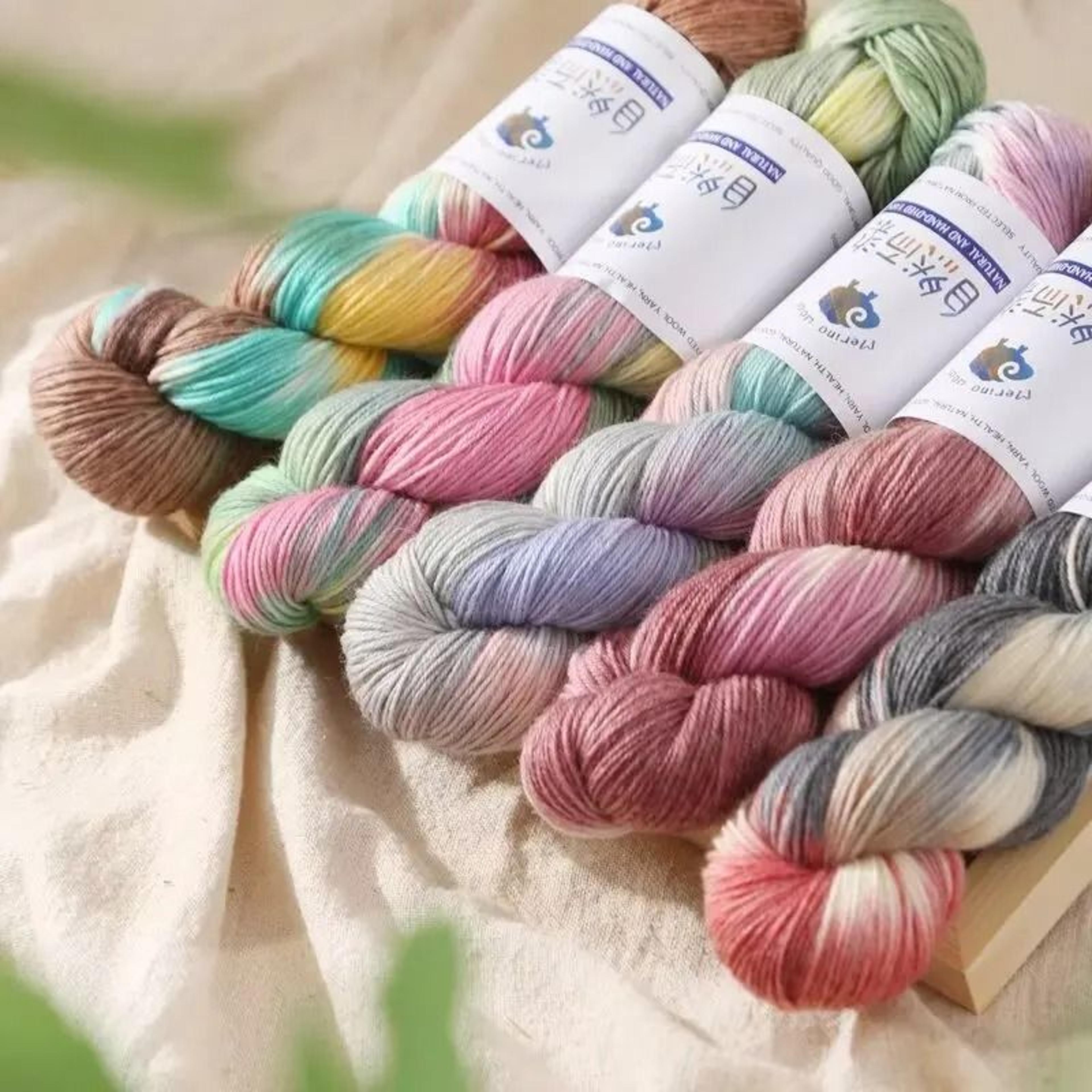 100g 270m rainbow merino wool yarn handmade dyed soft crochet thread for sweaters and scarves