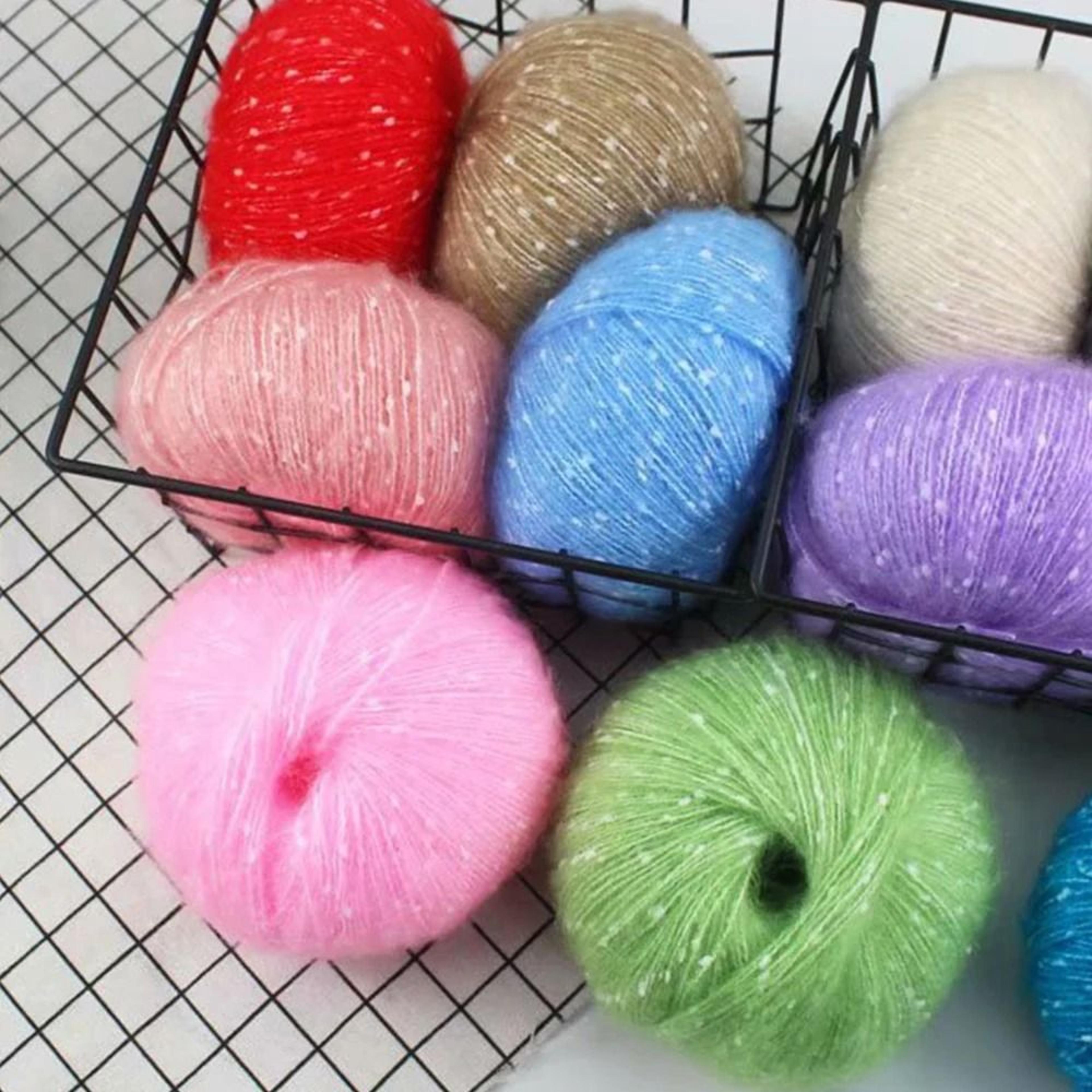 snow point mohair cashmere sequin yarn 50g soft wool thread for crochet and knitting