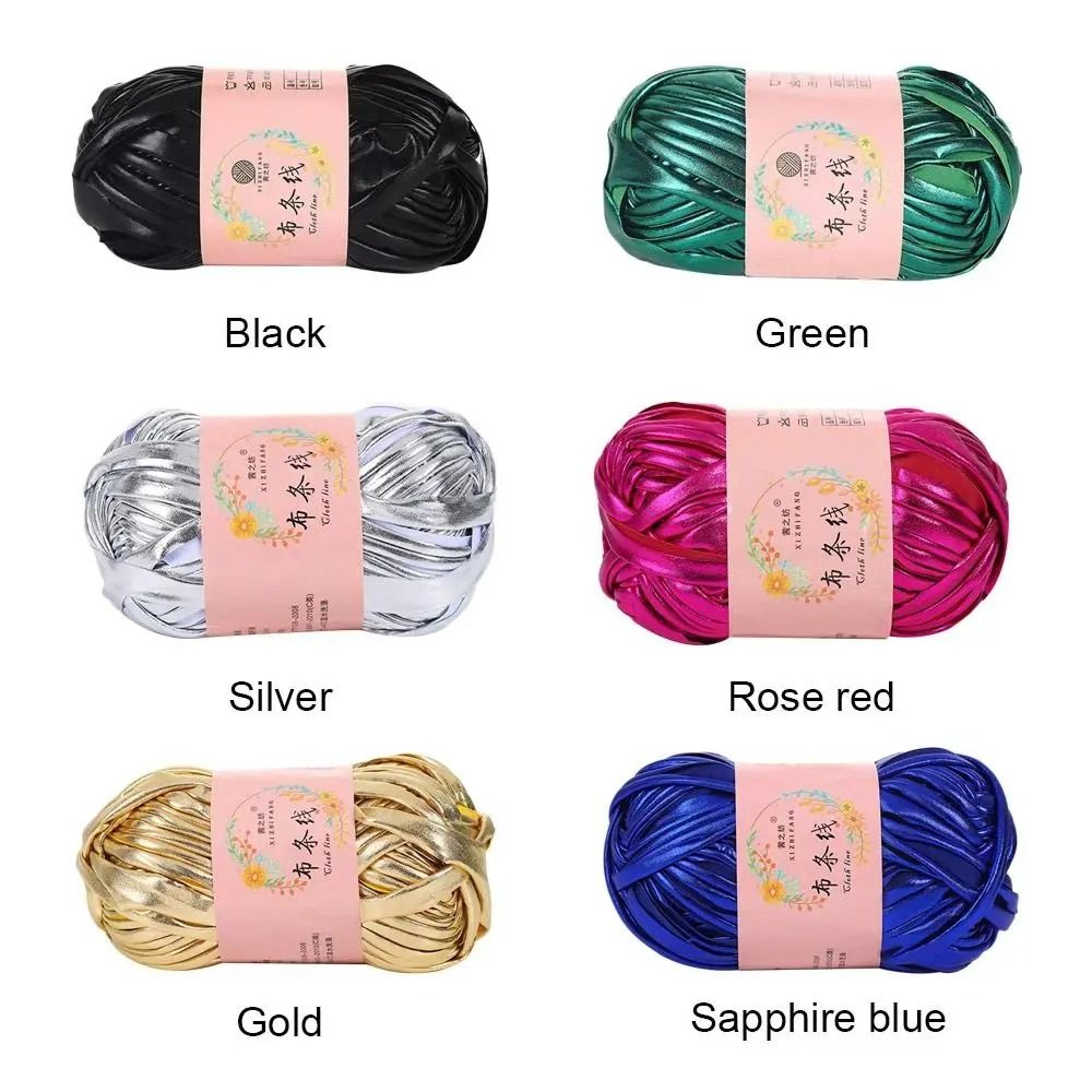 100g imitation leather shiny crochet yarn ball glossy thread for diy handbags blankets cushions