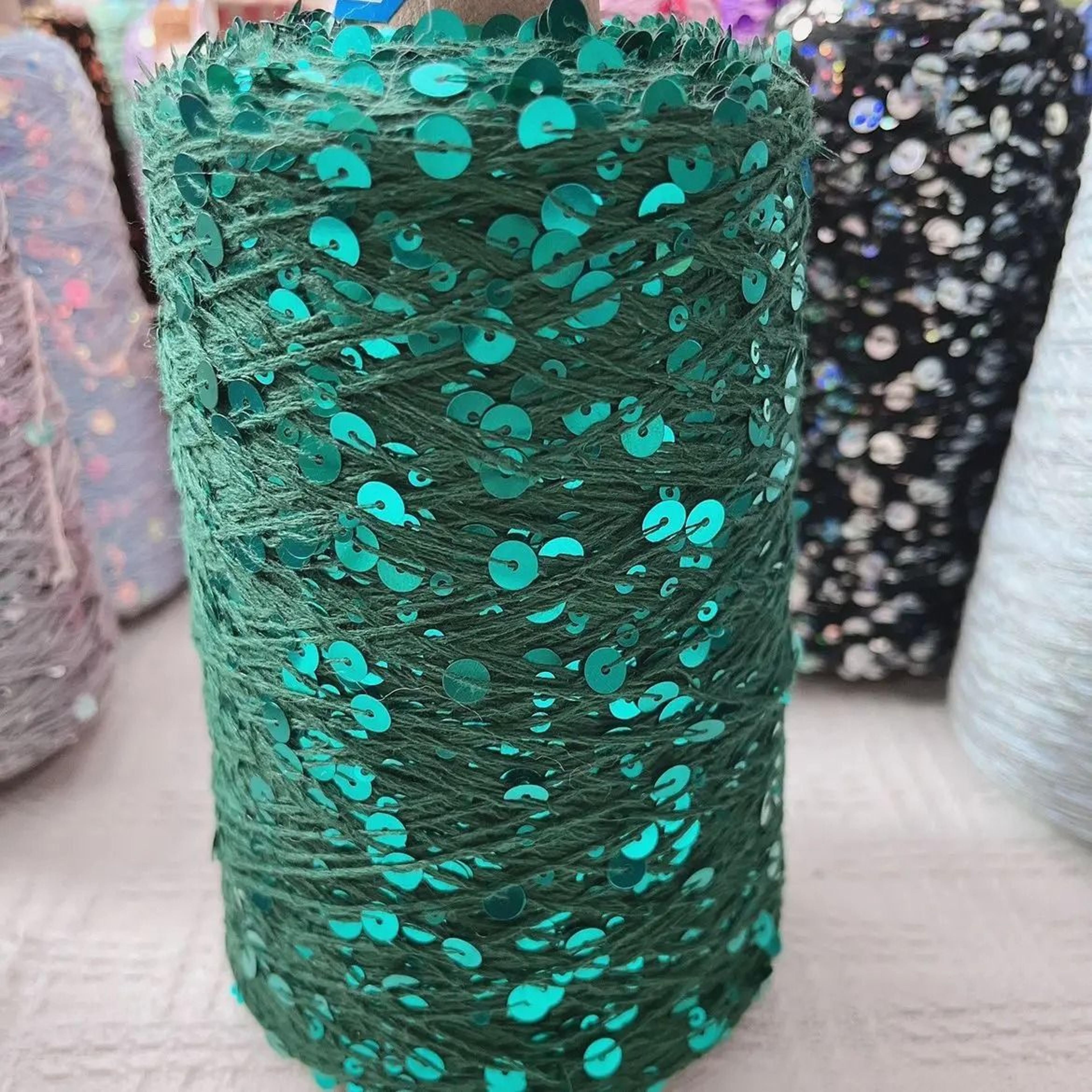 50g sequins cotton yarn 6mm+3mm special glitter thread for diy crochet dolls and hand knitting