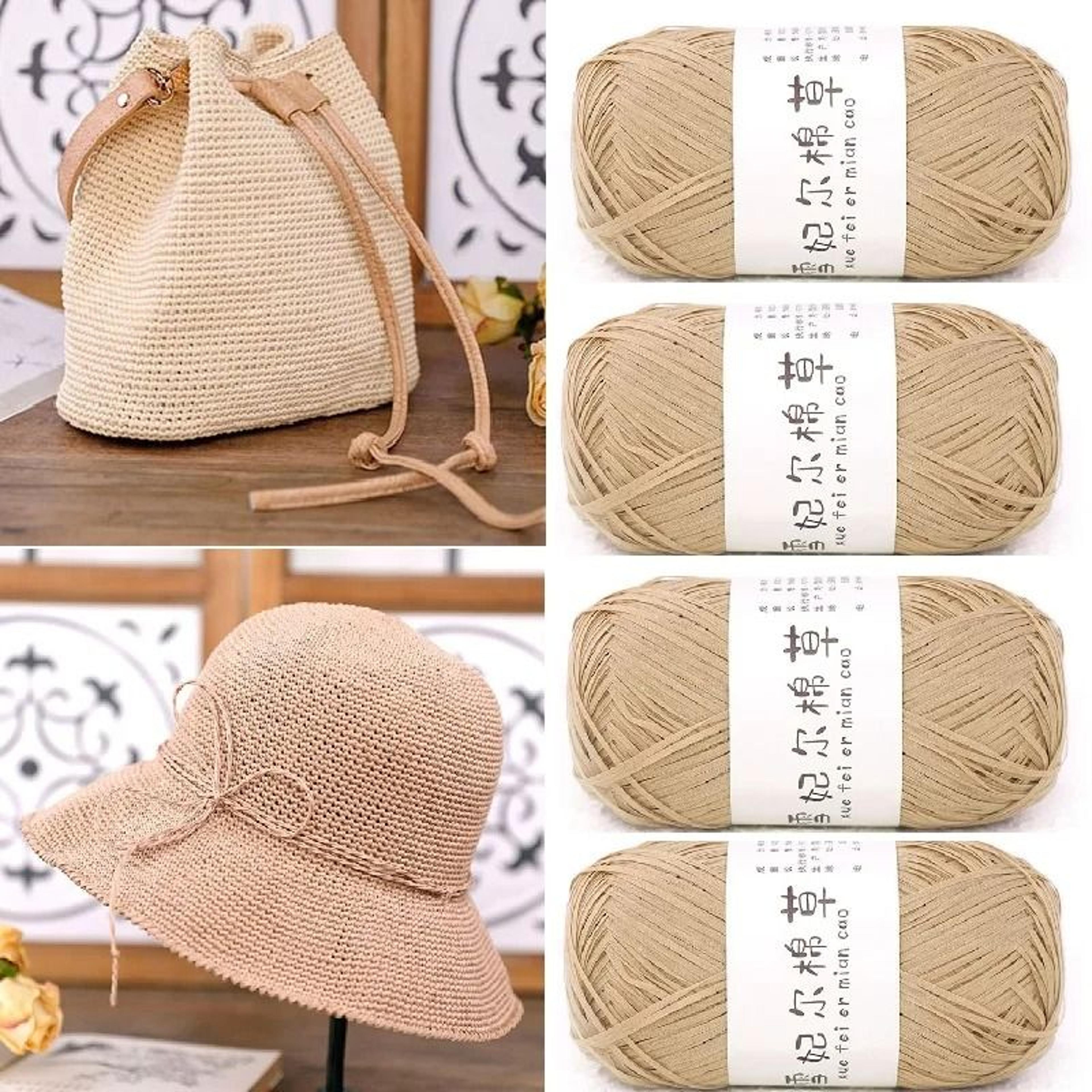 100g soft cotton raffia ribbon yarn for diy crochet handbags sun hats and weaving crafts