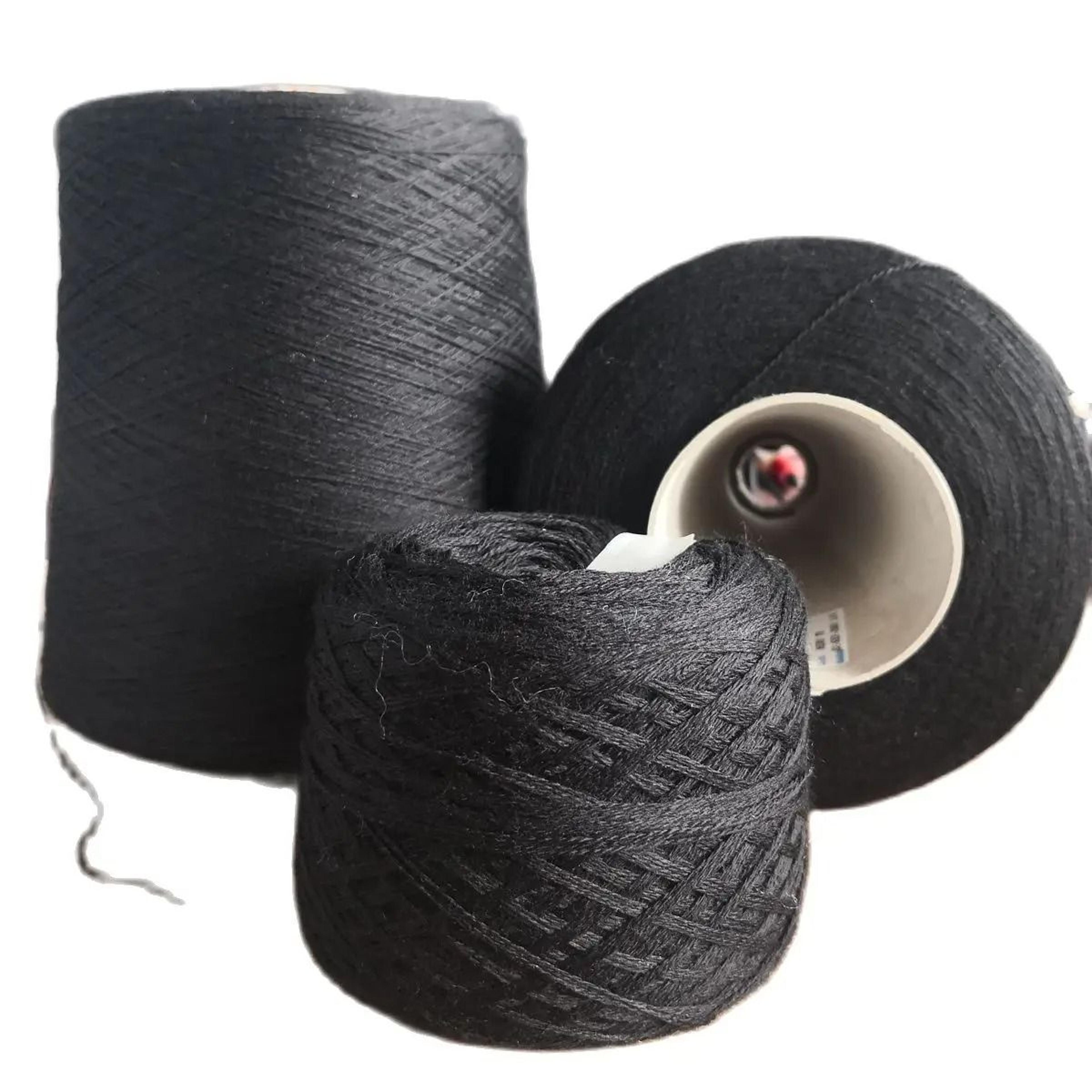 500g bulk 100% merino wool yarn ball soft black crochet thread for sweaters scarves and socks