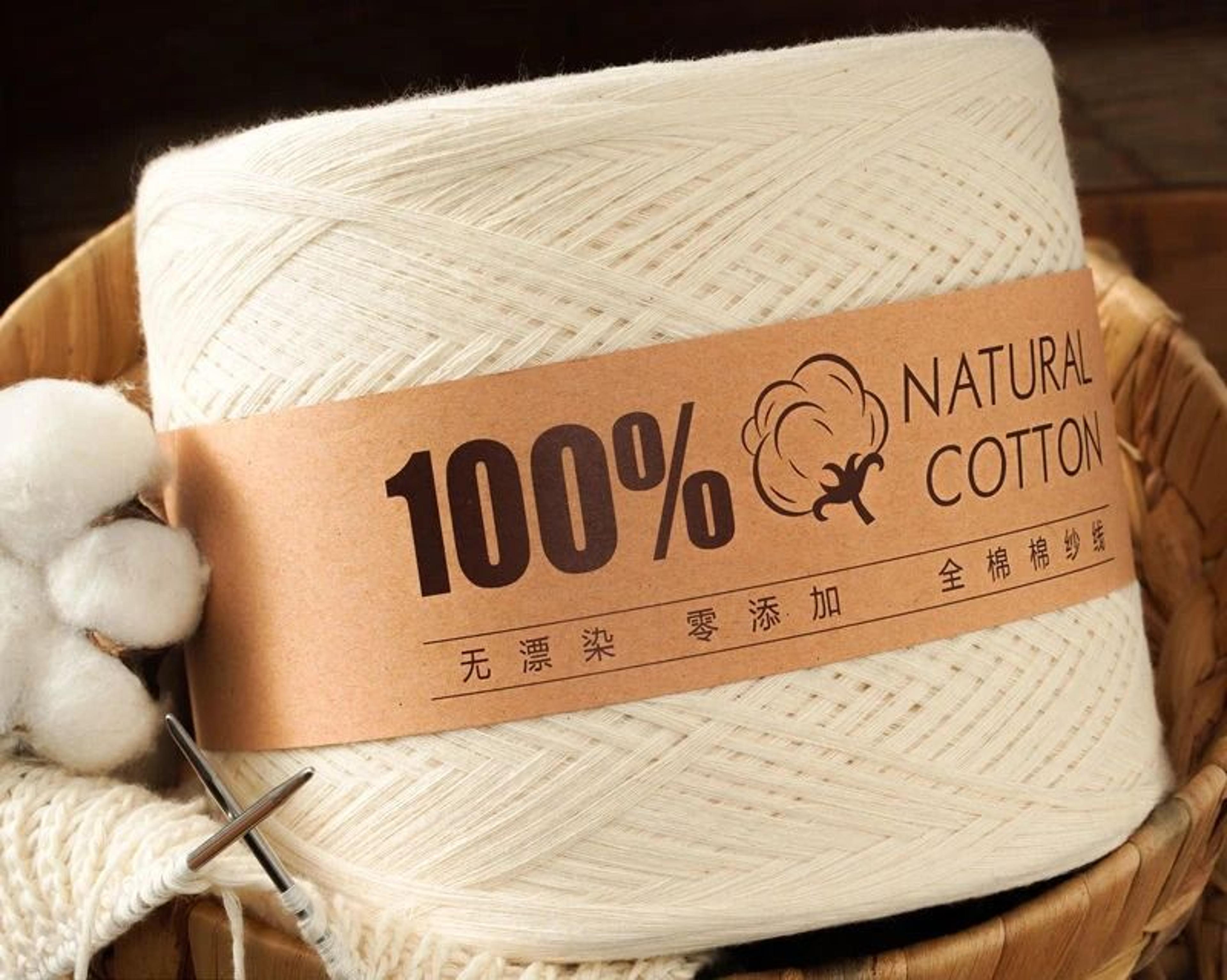 500g bulk raw unbleached cotton knitting yarn thread soft cord for baby clothes sweaters and scarves