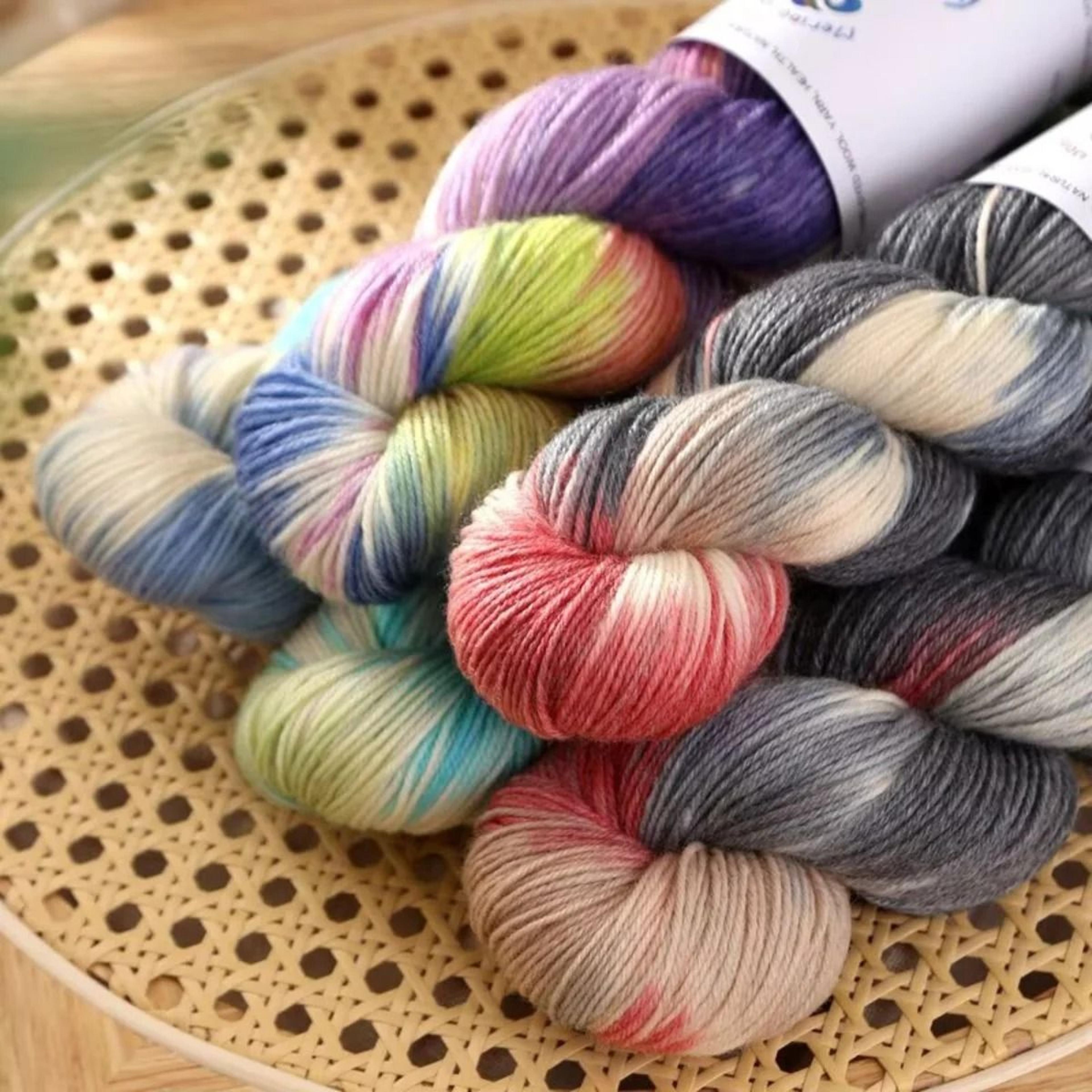 3pcs set merino wool yarn soft rainbow hand-dyed thread for diy knitting sweaters scarves and hats