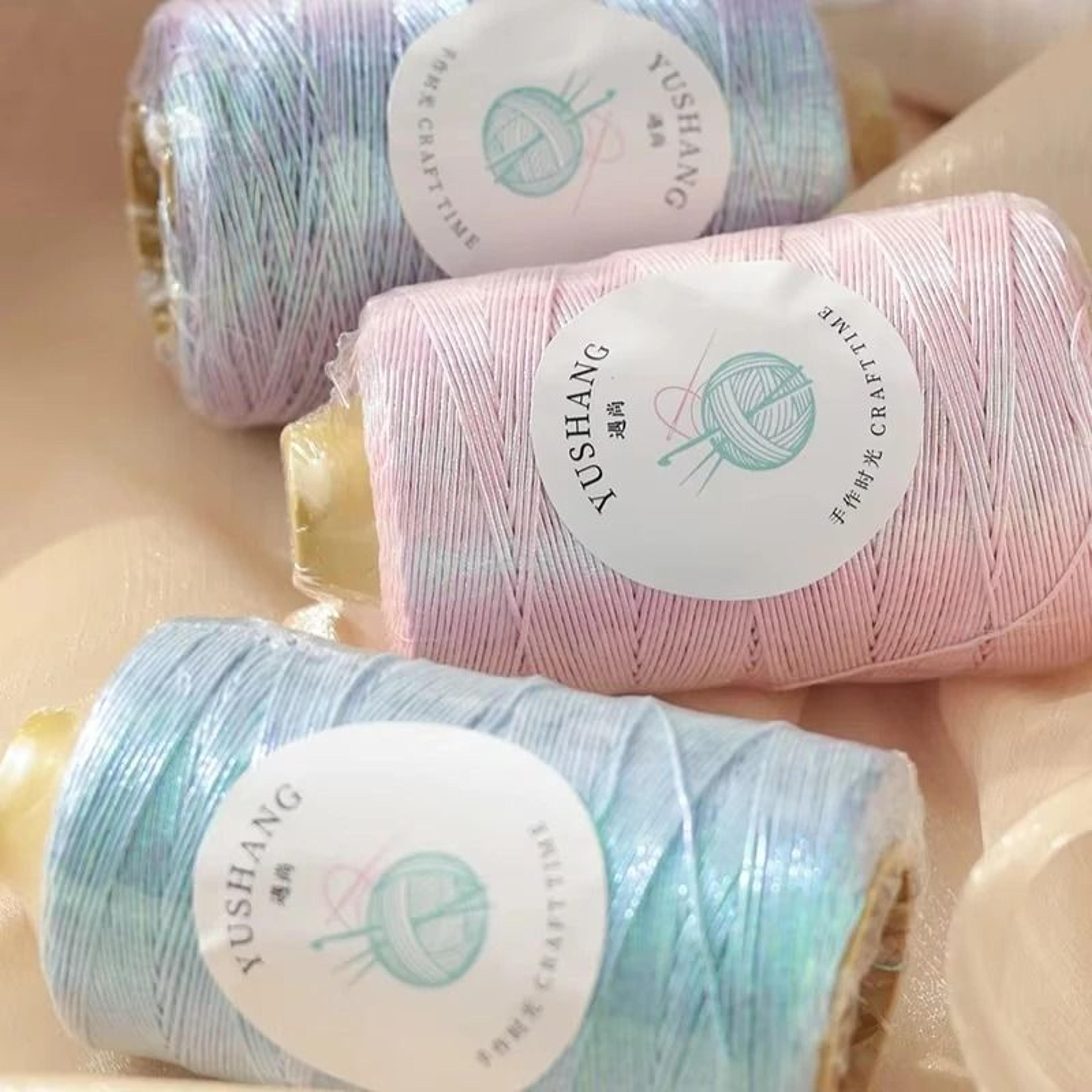 100g silver metallic core yarn sparkle thread for diy crochet bags purses and handmade crafts