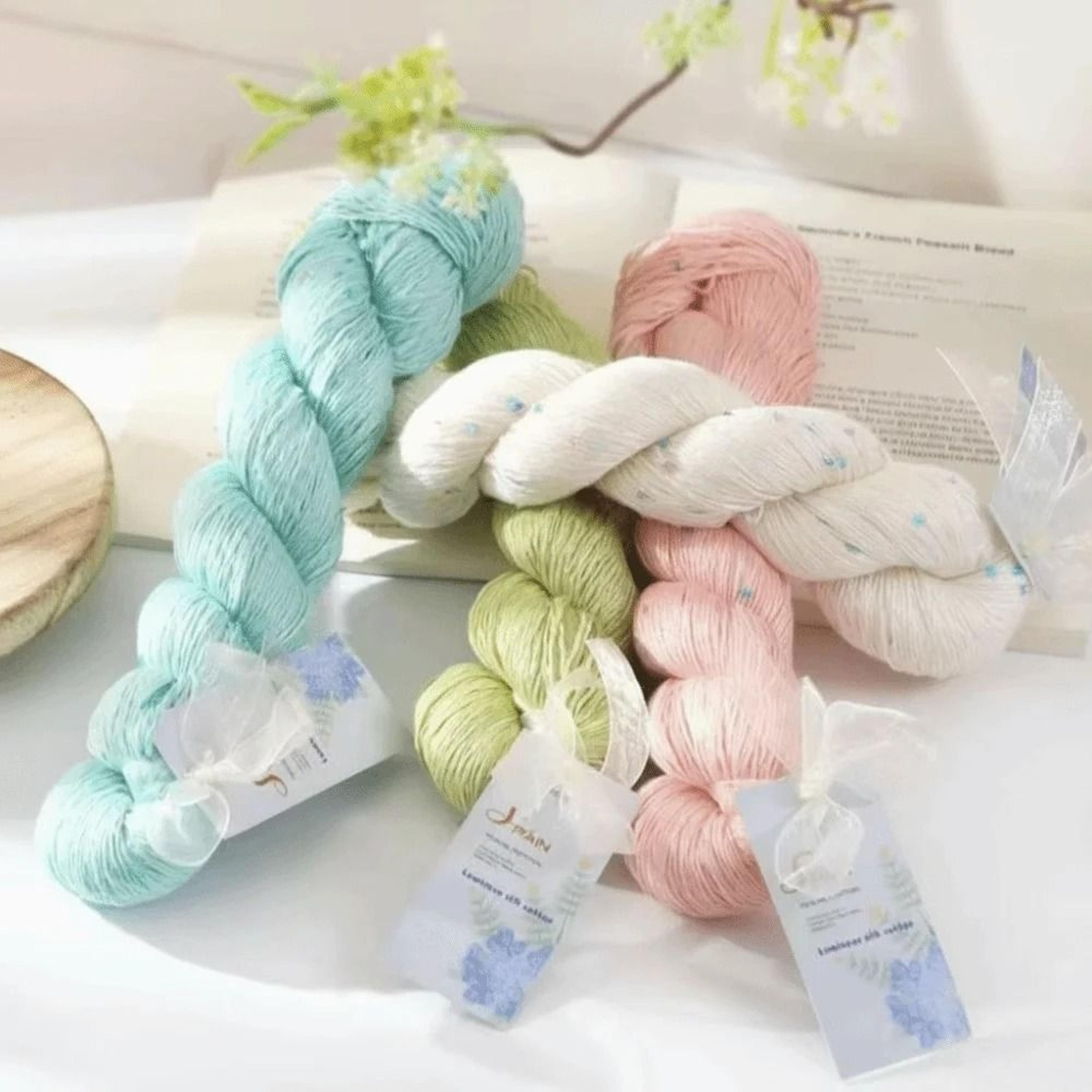 100g tencel silk-like sequins cotton yarn soft lace thread for summer crochet scarves tops and diy crafts