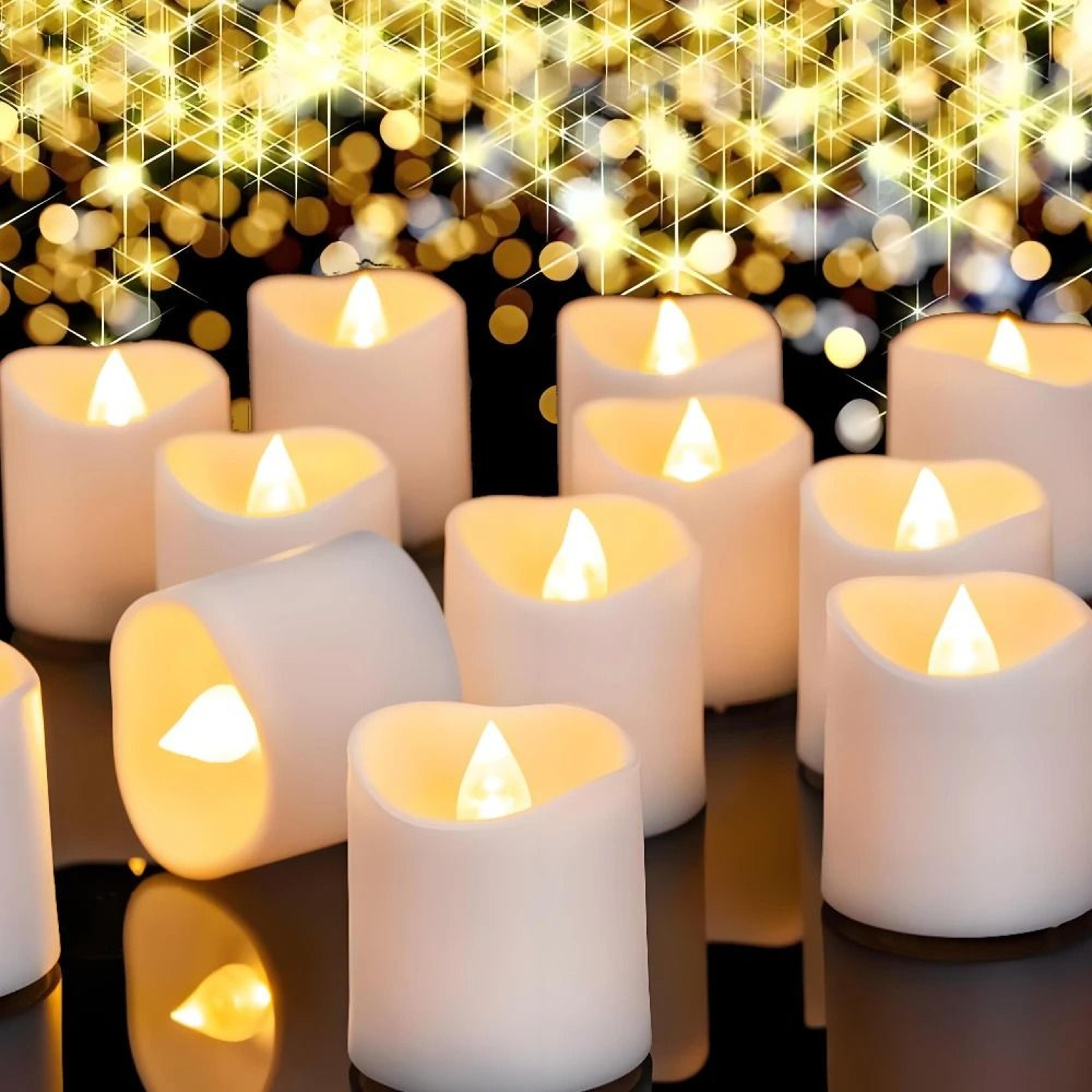 flameless led votive candles set 100+ hour long-lasting battery operated tea lights for weddings and romantic decor