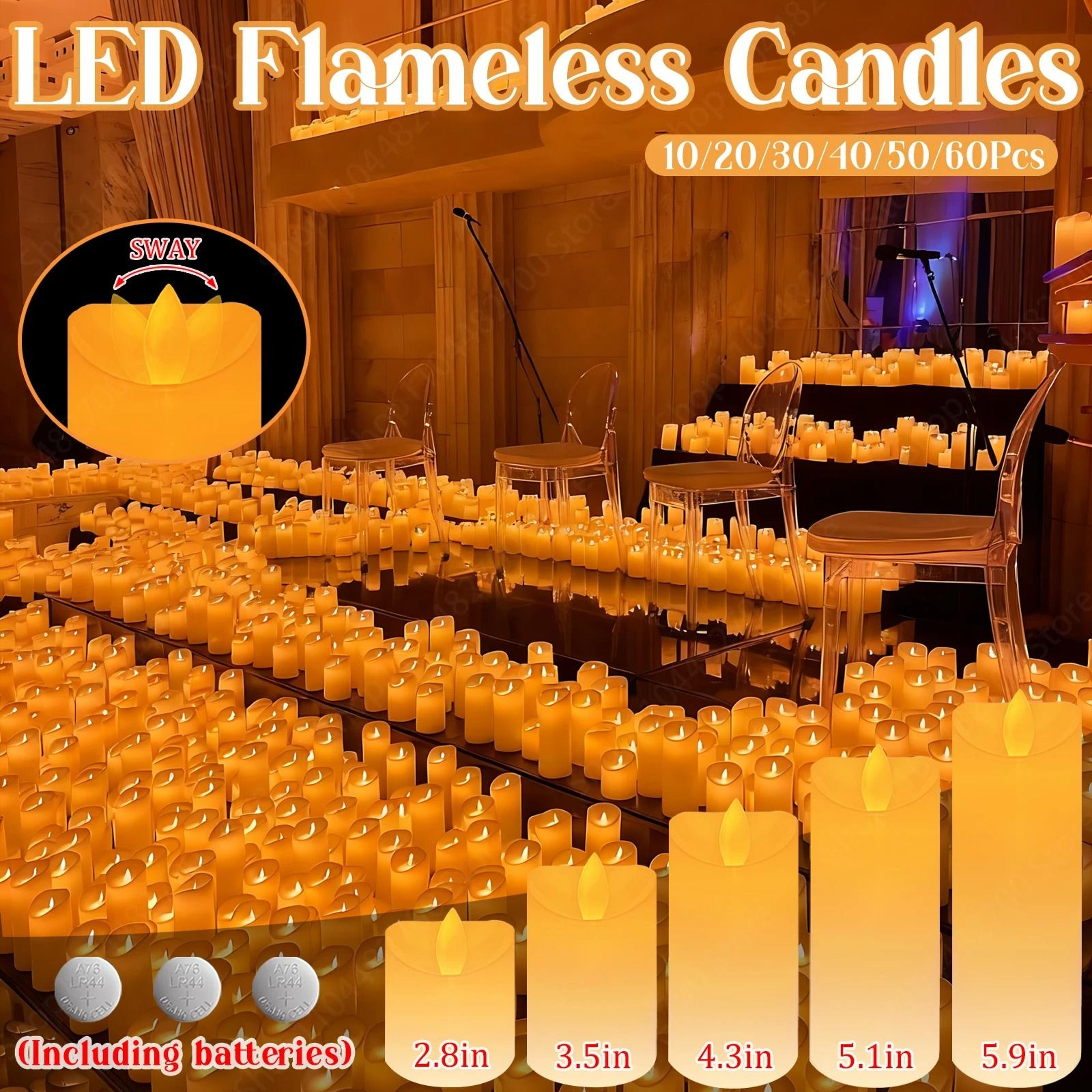 10 to 60 pcs led flameless candles flickering decorative tea lights set for weddings festivals and party tables