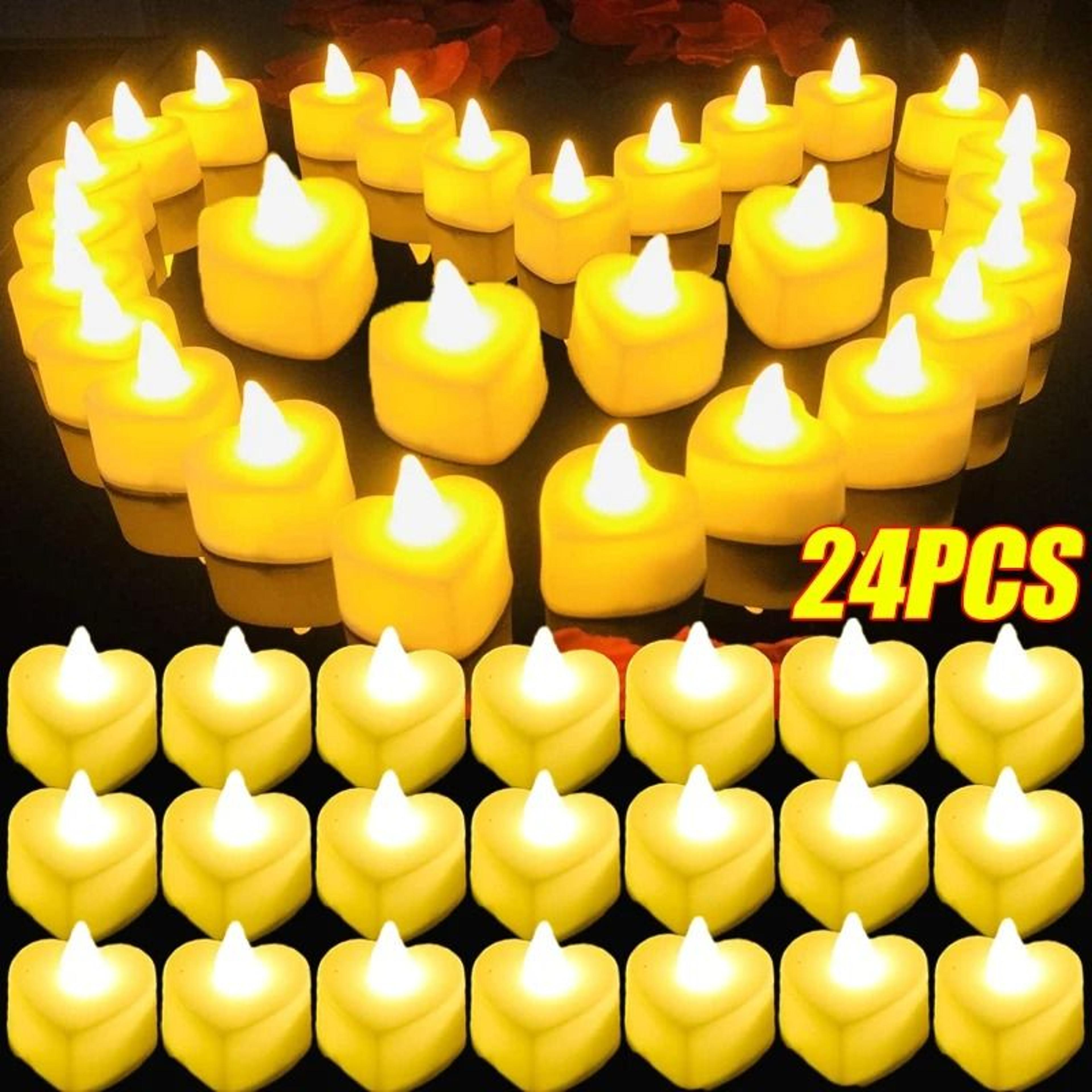 heart shaped led flameless tealight candles battery operated flickering lights for romantic birthday and wedding decor