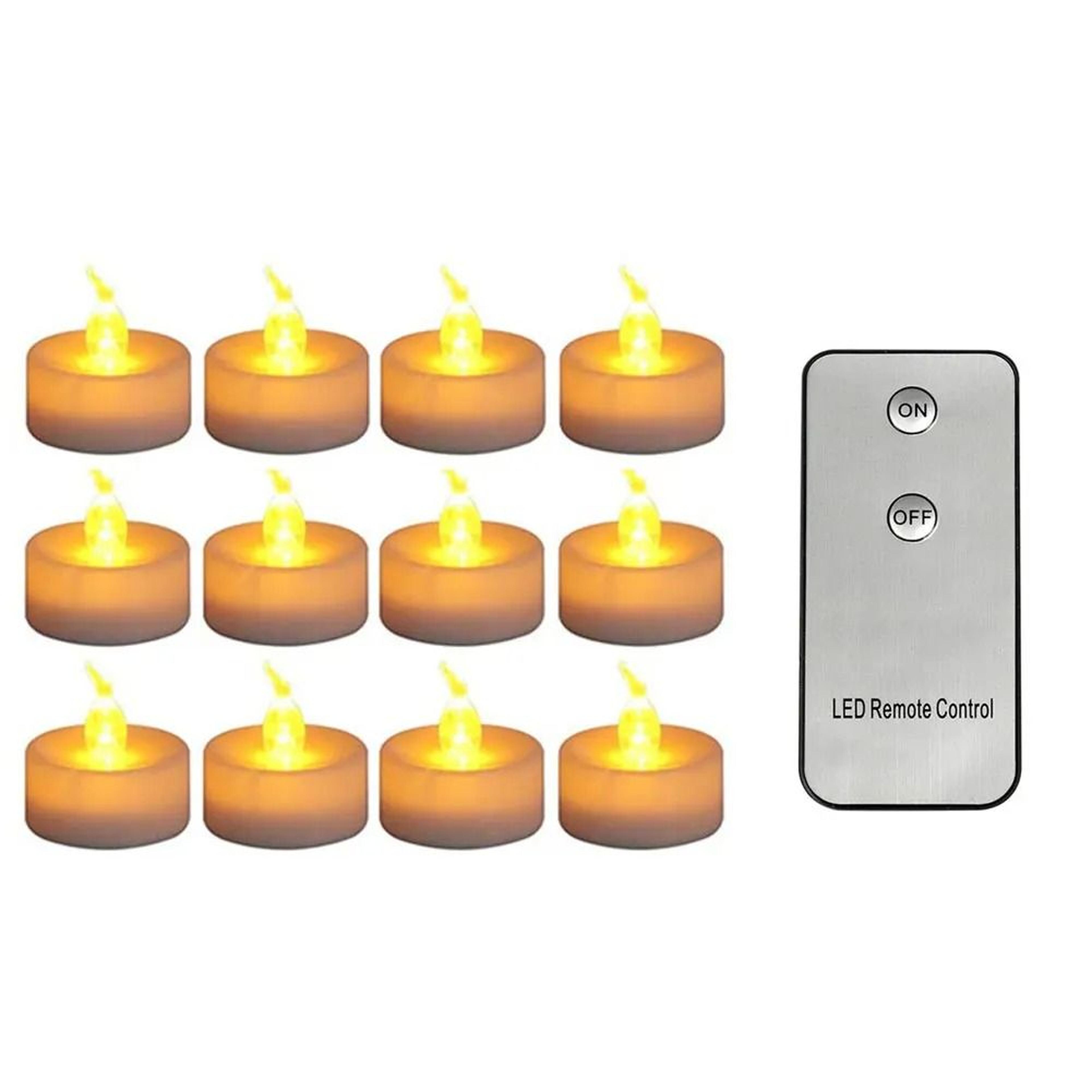 3 6 or 12 pcs remote control white flameless led tealight candles yellow flickering light set for party and home decor