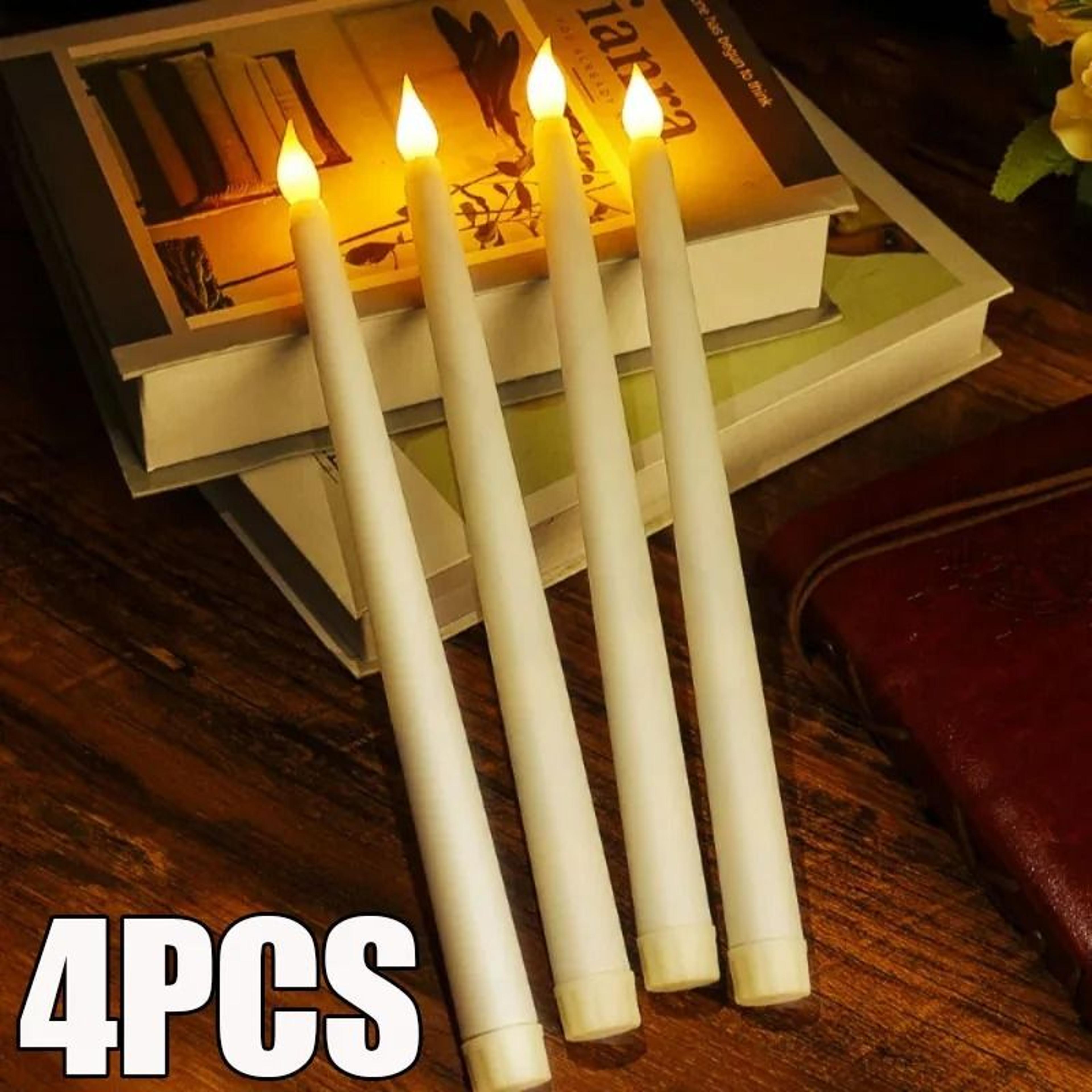 1 or 4 pcs long christmas led taper candle flameless pointed flickering light for church and holiday home decor