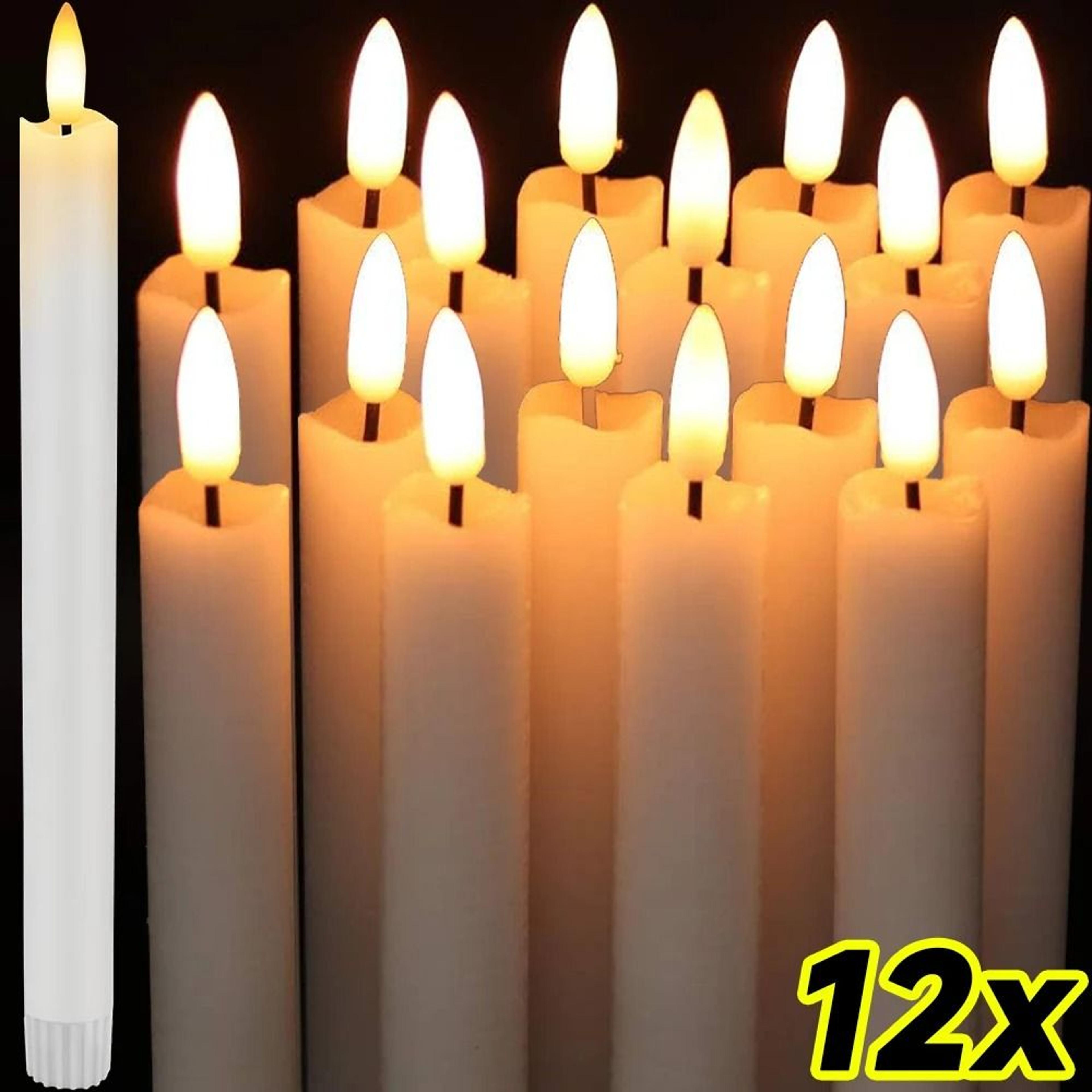 1 or 12 pcs led taper candles flickering flameless battery long candlesticks for wedding christmas decor