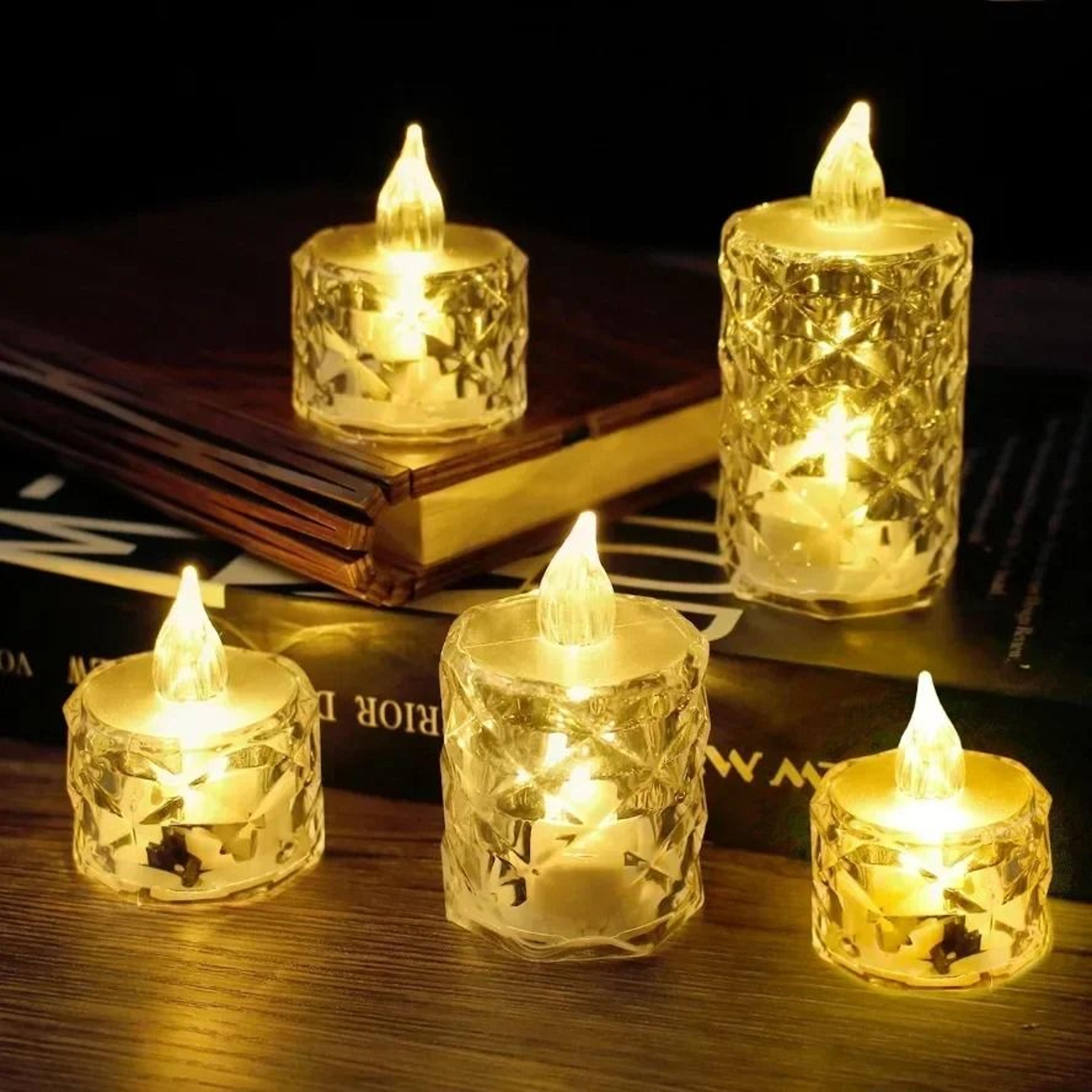 1 to 24 pcs s m l led crystal candle light flameless electronic night lamp for dating party christmas decor