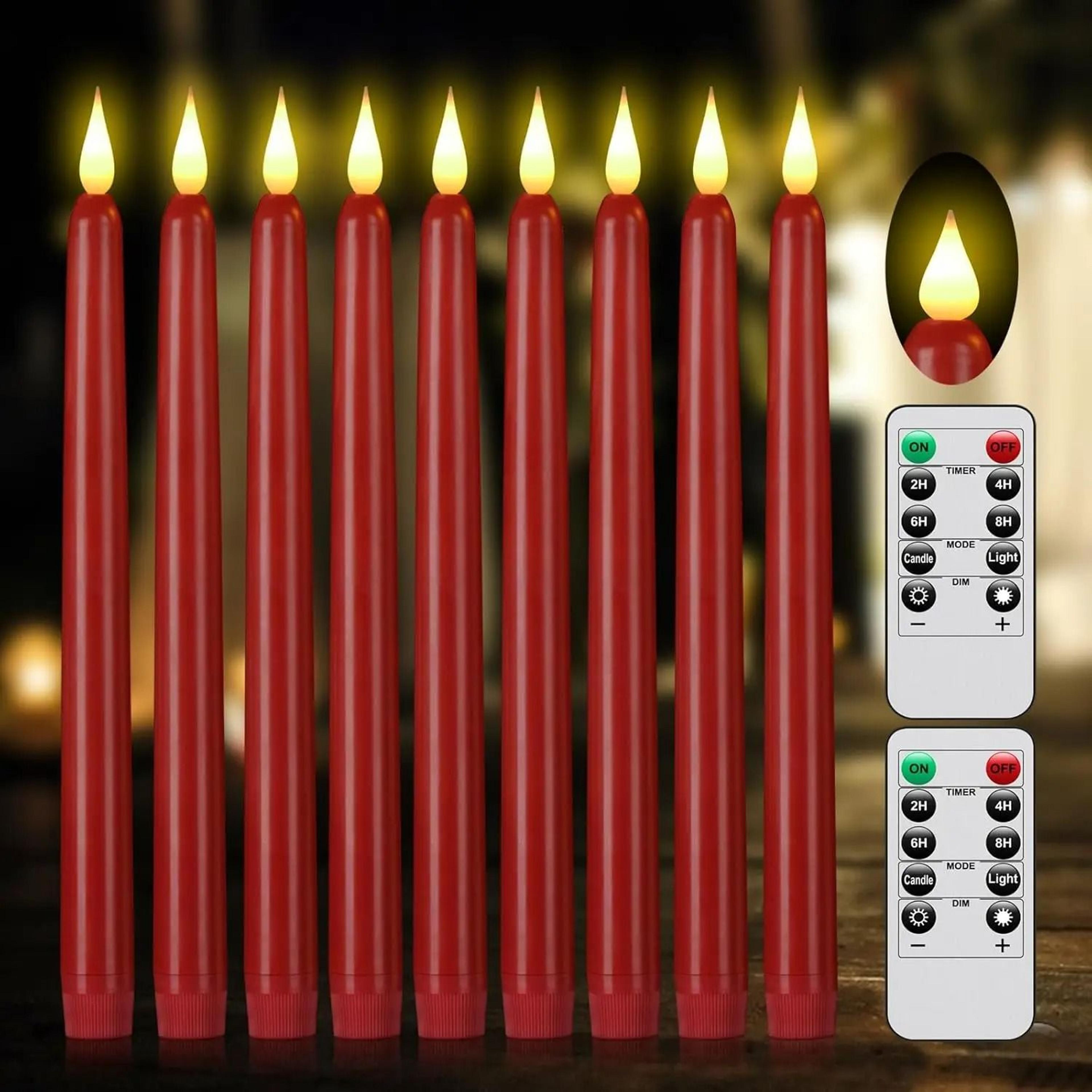 led flameless taper candles with remote control realistic flickering battery long candles for wedding decor