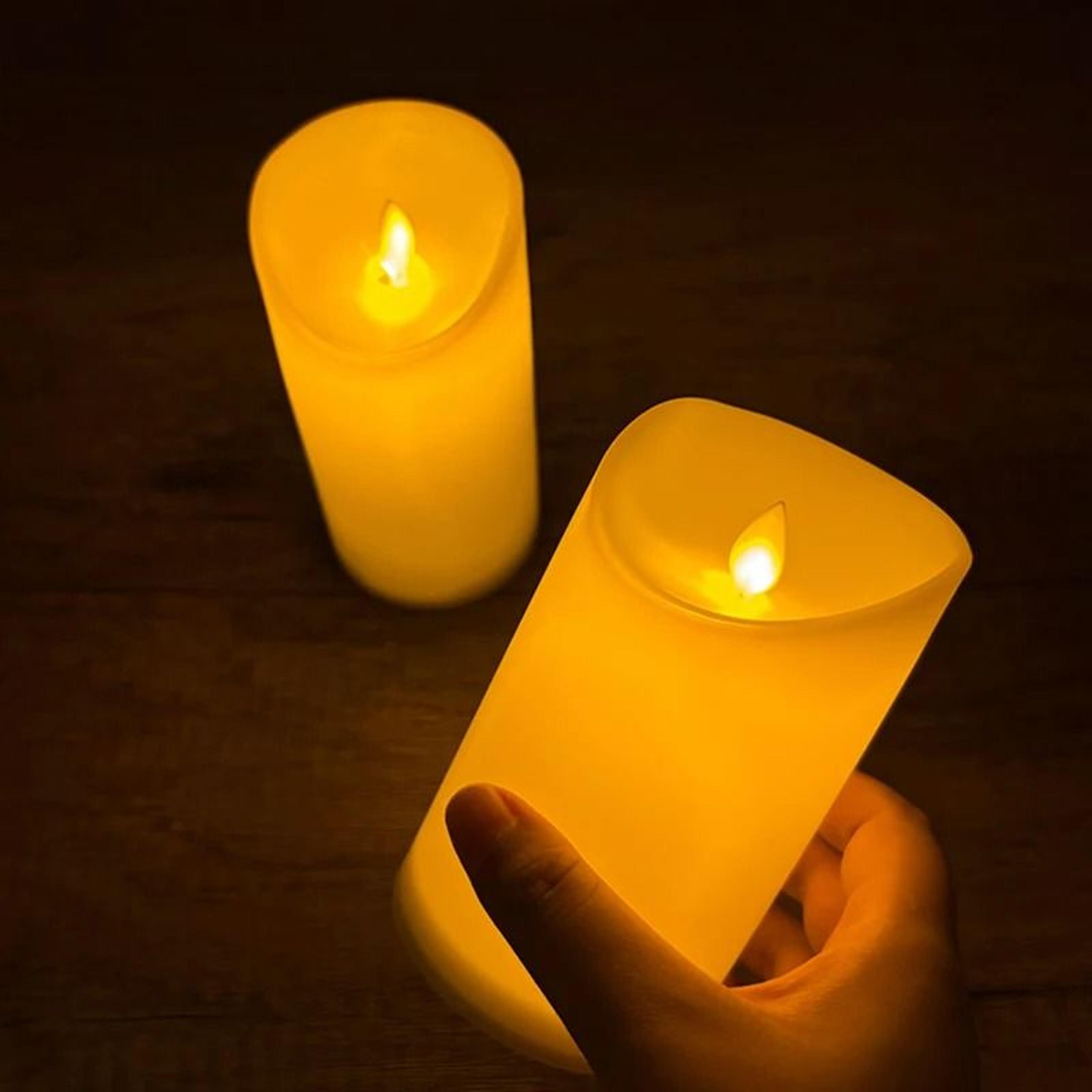 moving wick led flameless pillar candle kid and pet safe dancing flame battery light for wedding party decor