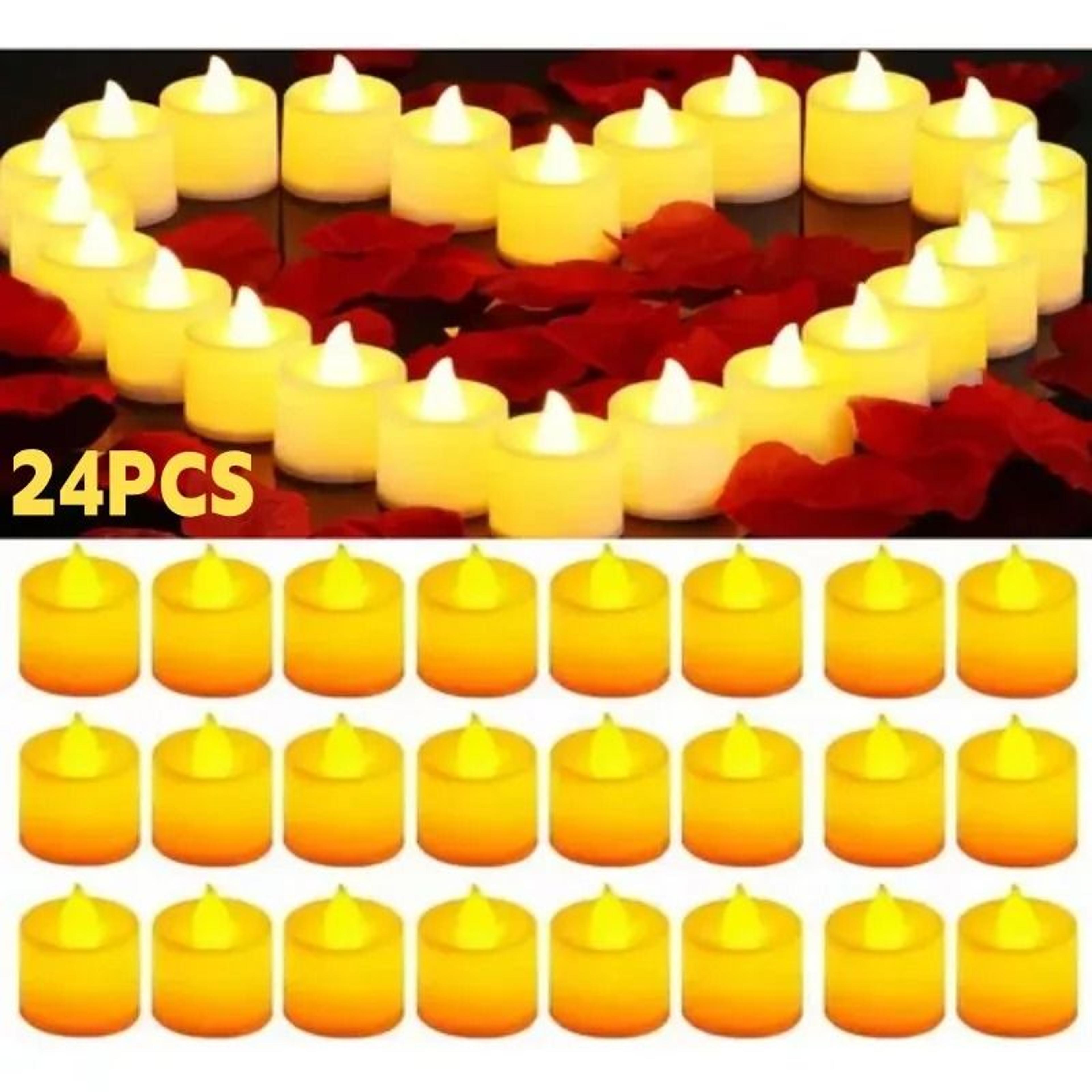 24 pcs led flameless candle set battery operated long-lasting 200+ hour electric tea lights for home decor