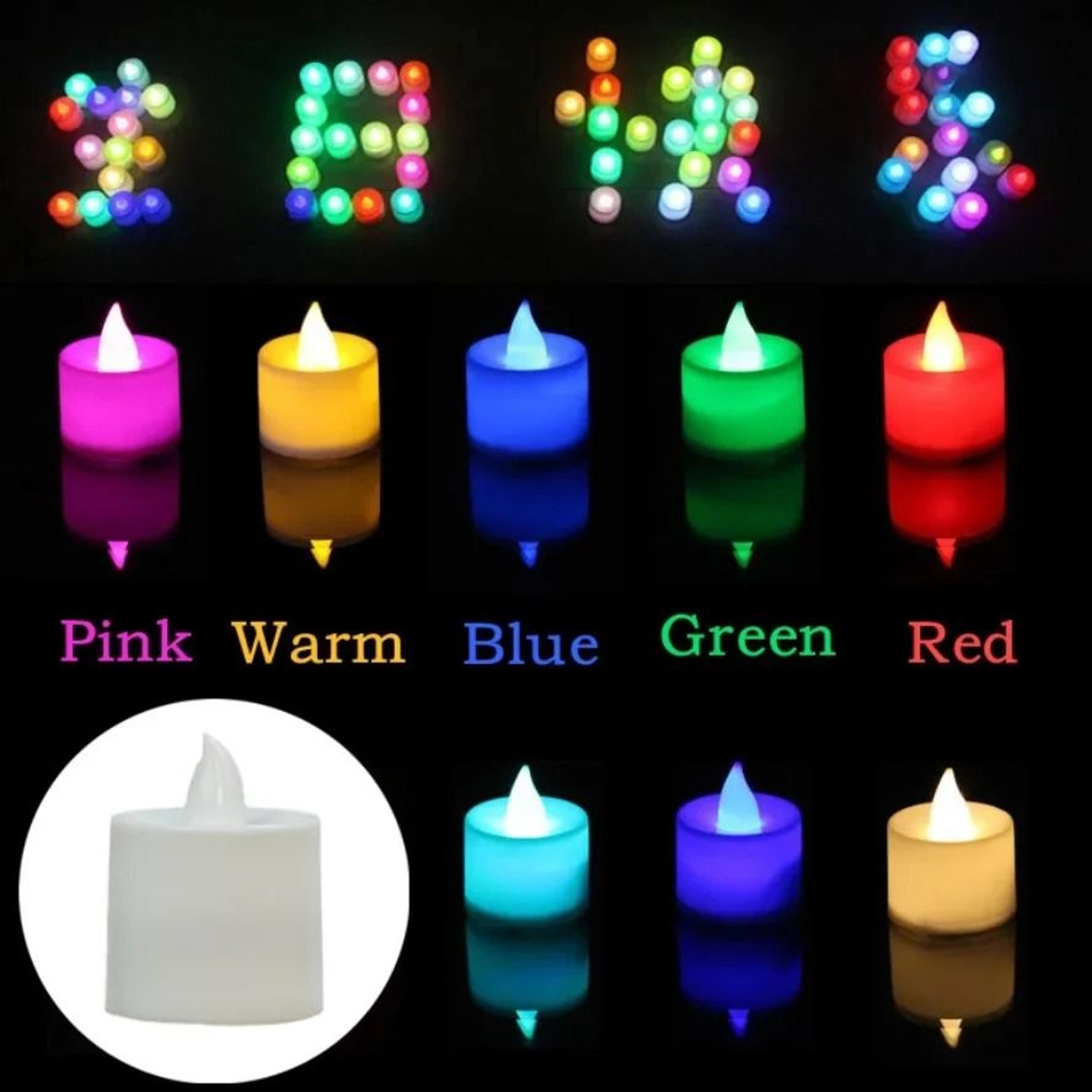 colorful led flameless candle light battery operated flickering tea light for wedding christmas home decor