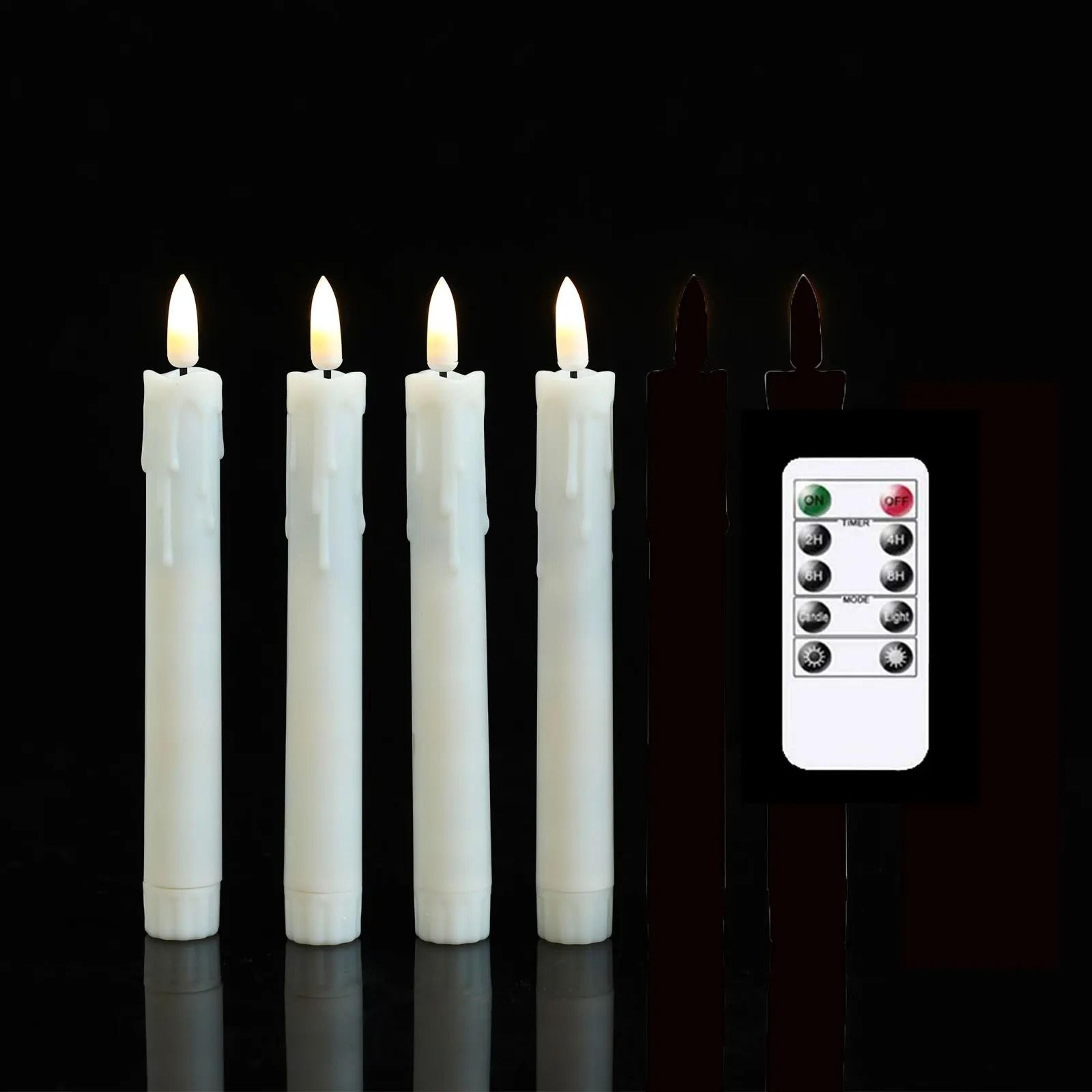 2 to 4 pcs 7 inch short flameless led taper candles with remote control realistic flickering christmas decor