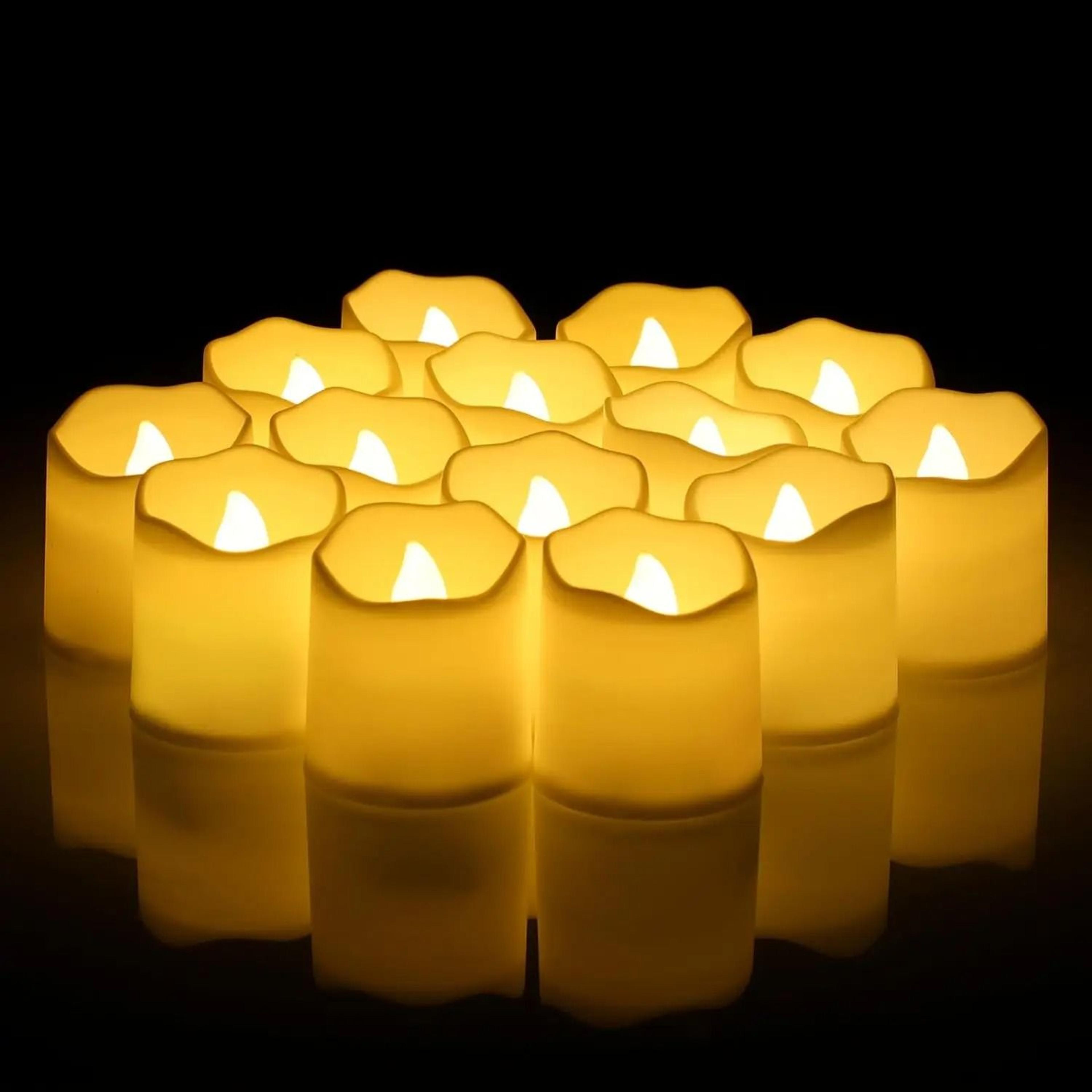 24 pcs flameless led creative wishing tea light candles warm white flickering lights for halloween wedding decor