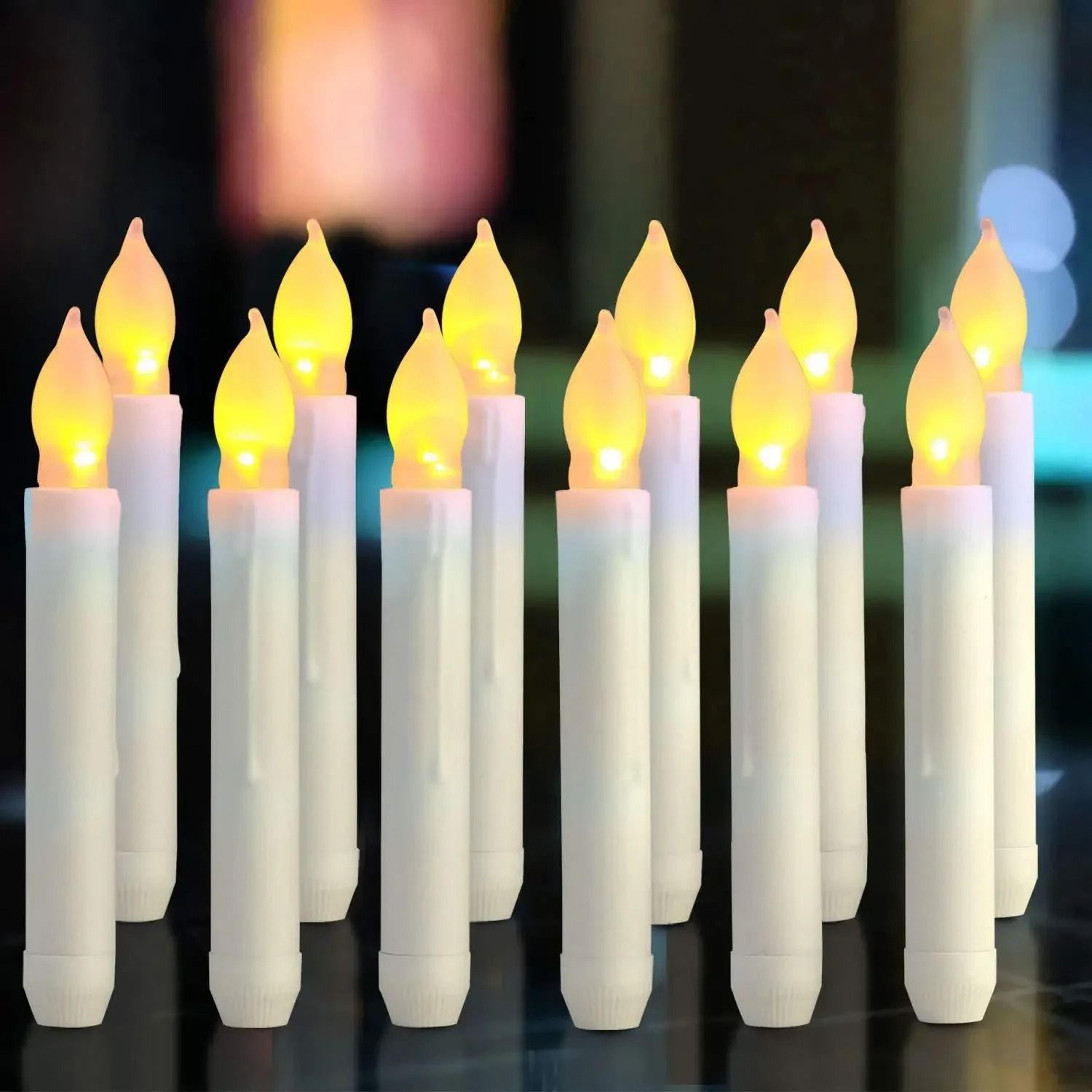 3 to 24 pcs 6.9 inch flameless led taper candles battery flickering lights for party church decor