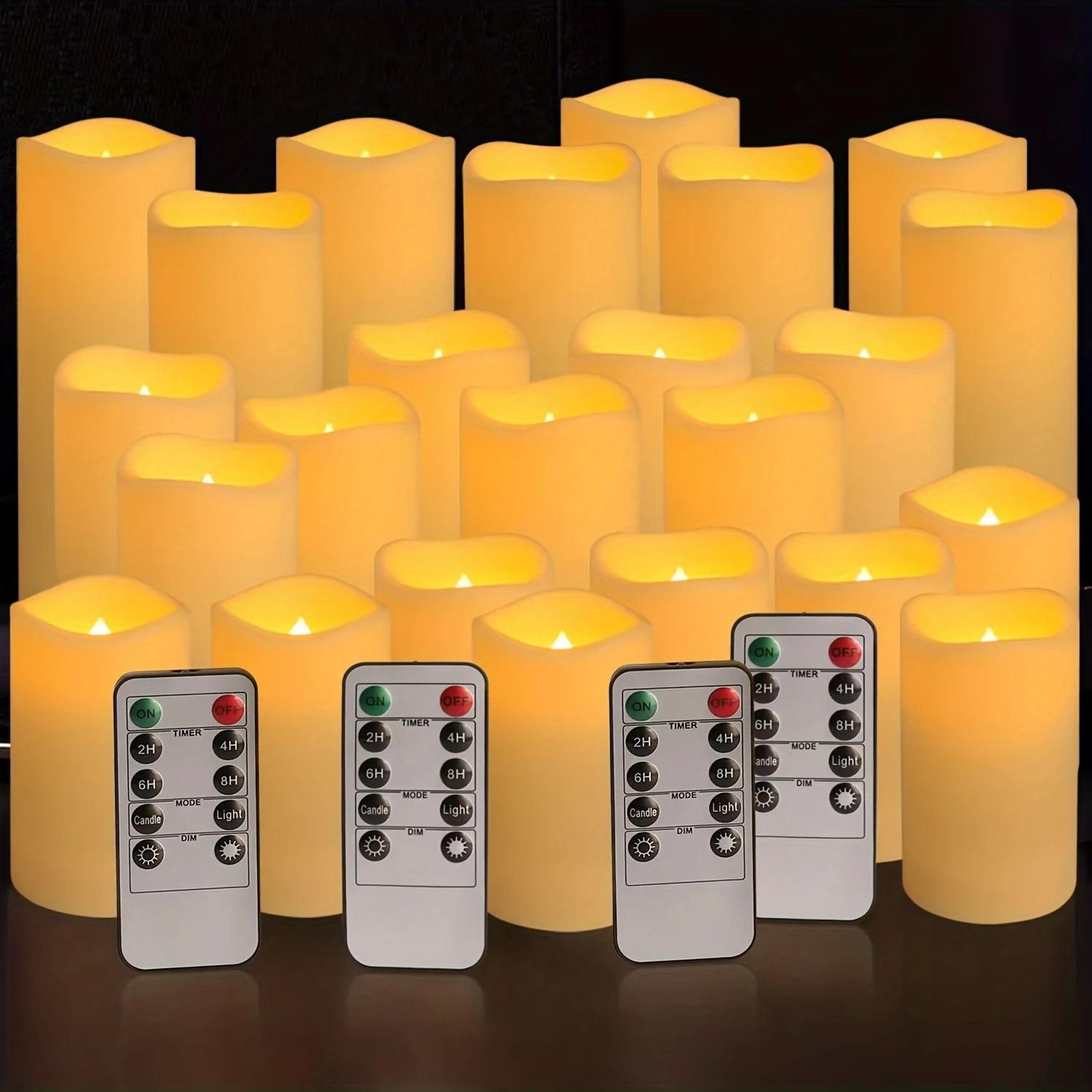 12 or 24 pcs waterproof led candles with remote timers battery flickering outdoor lights for patio decor