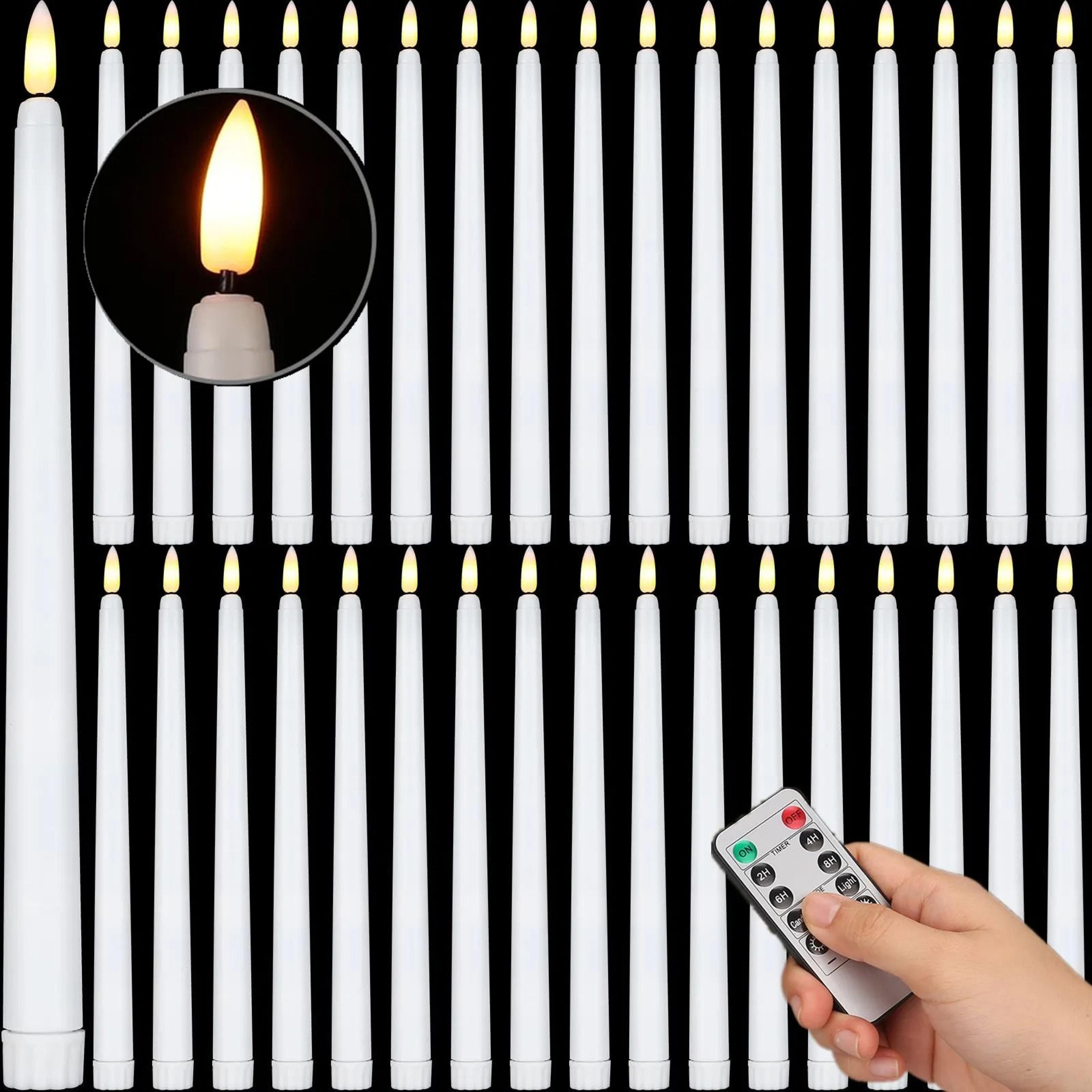 flameless led taper candles with remote control battery operated flickering wick lights for holiday decor