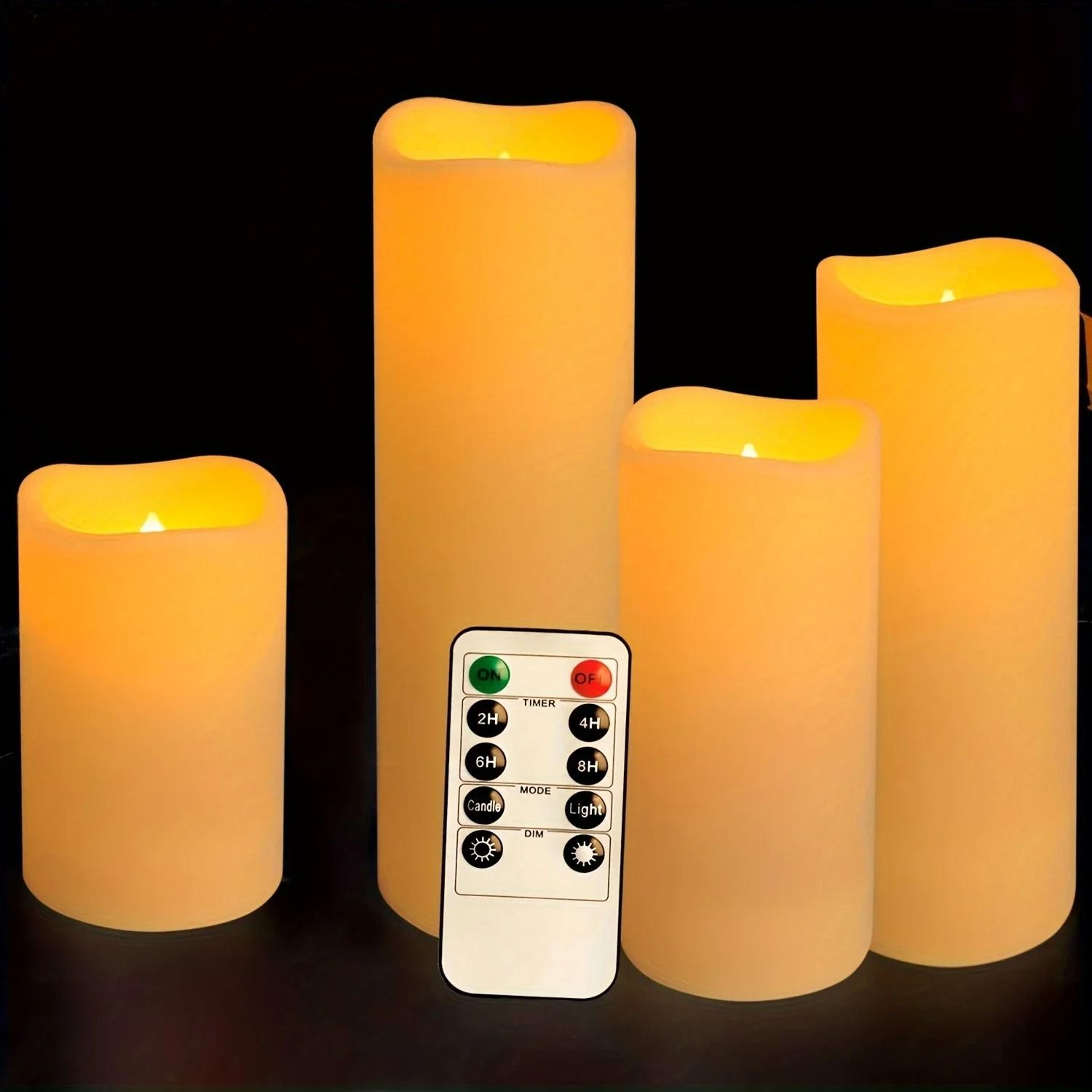 outdoor waterproof flameless led pillar candles with remote control timers battery flickering lights