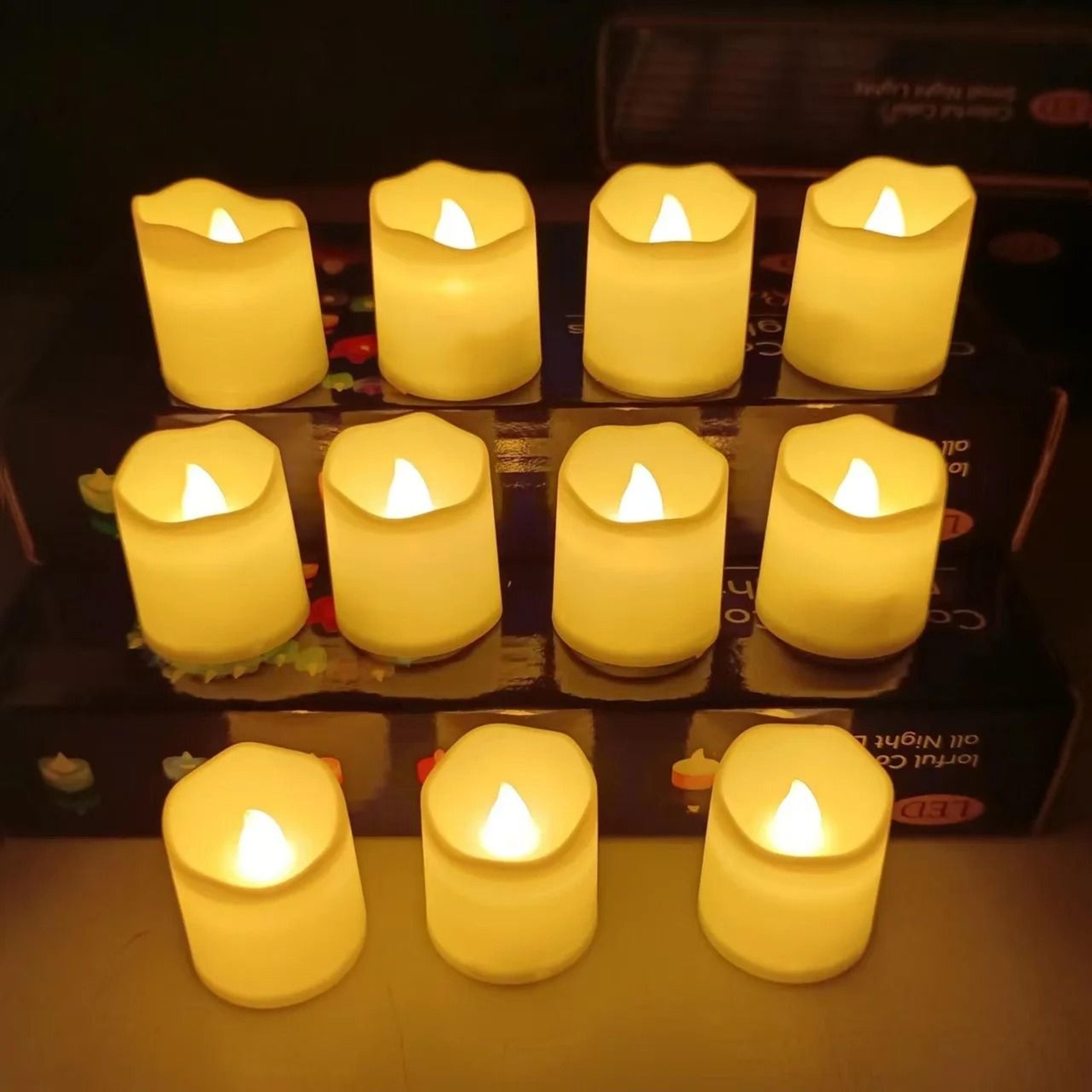 24 pcs flameless led creative wishing tea light candles warm white flickering lights
