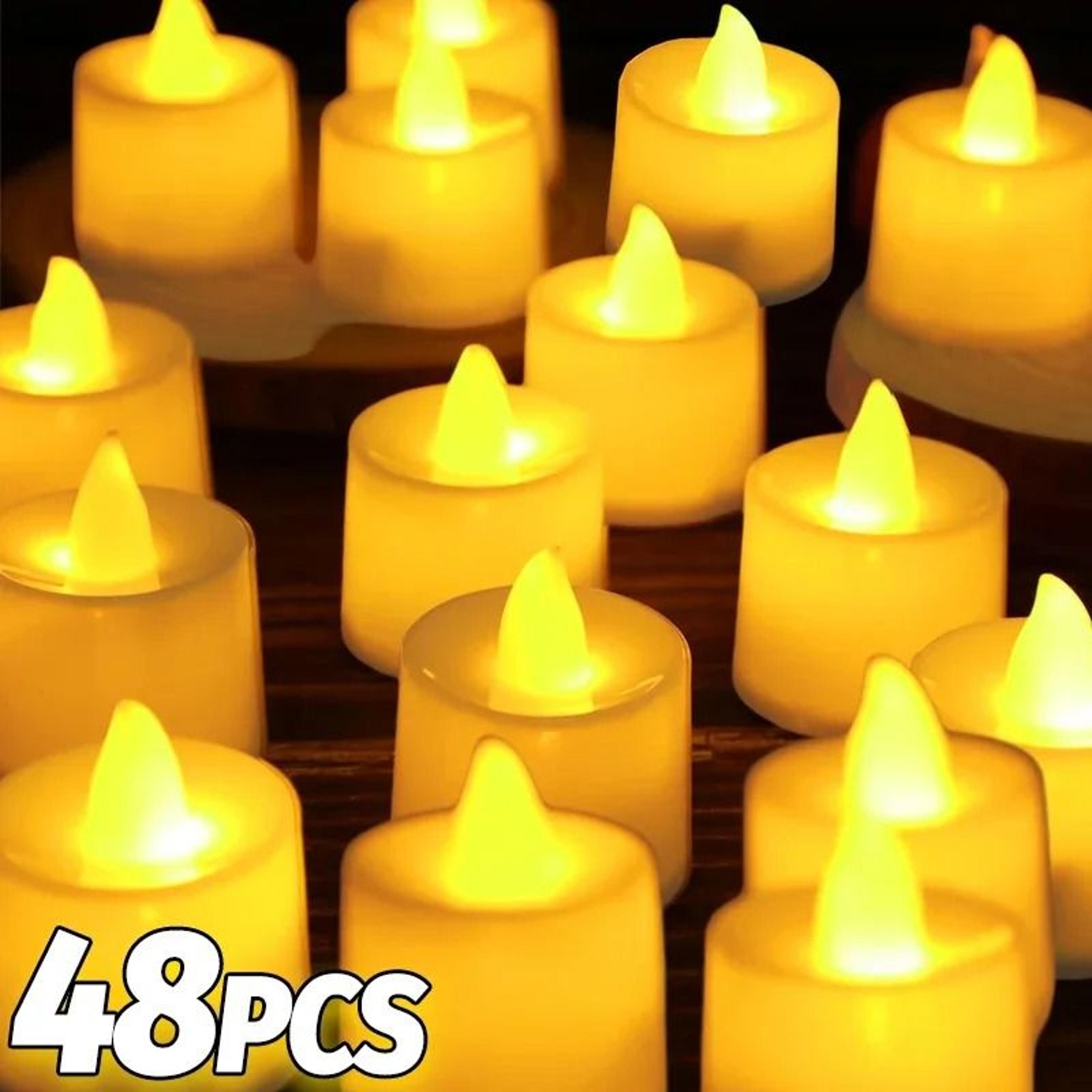 1 to 48 pcs heart shape flameless led tea light candles battery flickering lights for wedding valentine's day decor