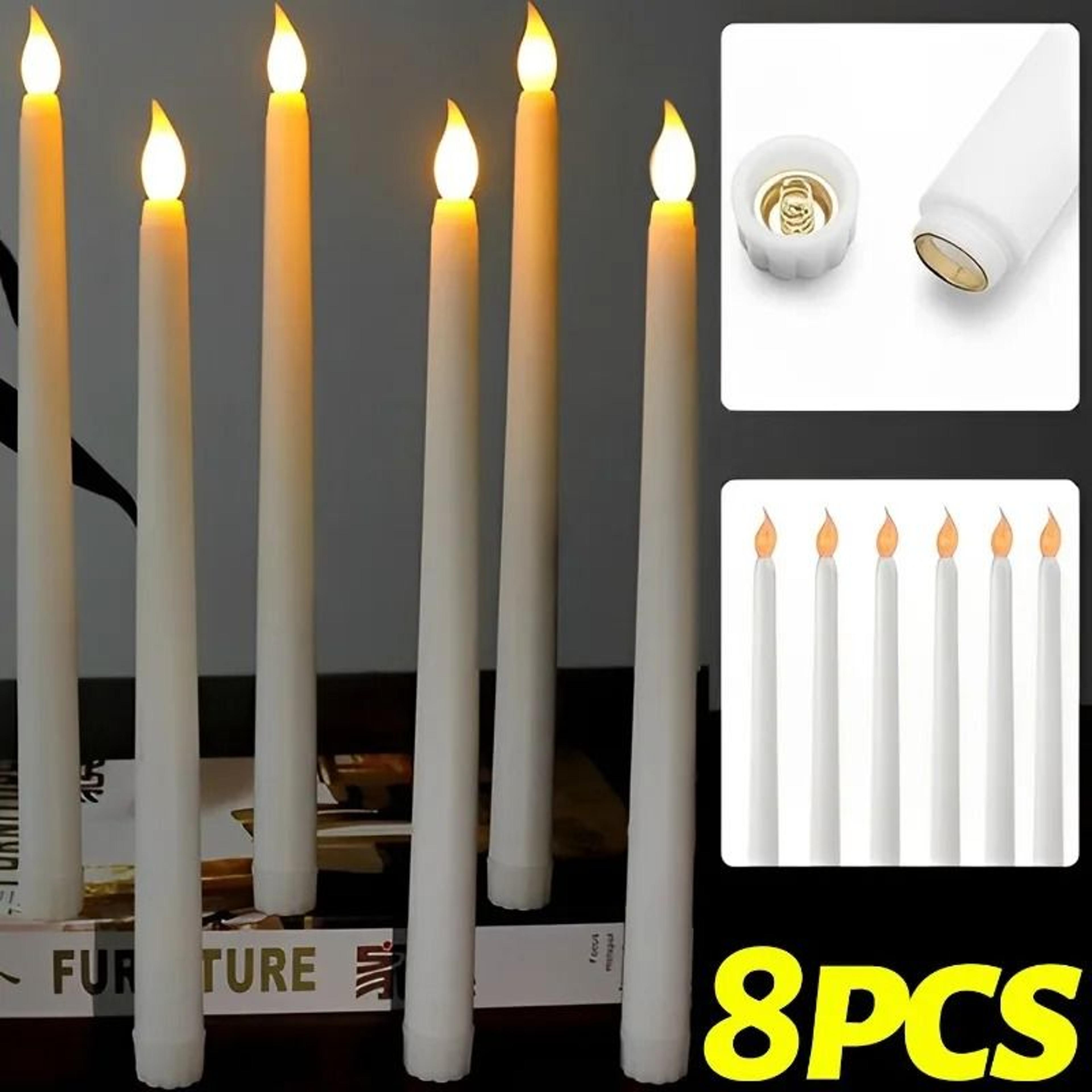 long flameless led taper candles battery operated pointed flickering lights for christmas church decor