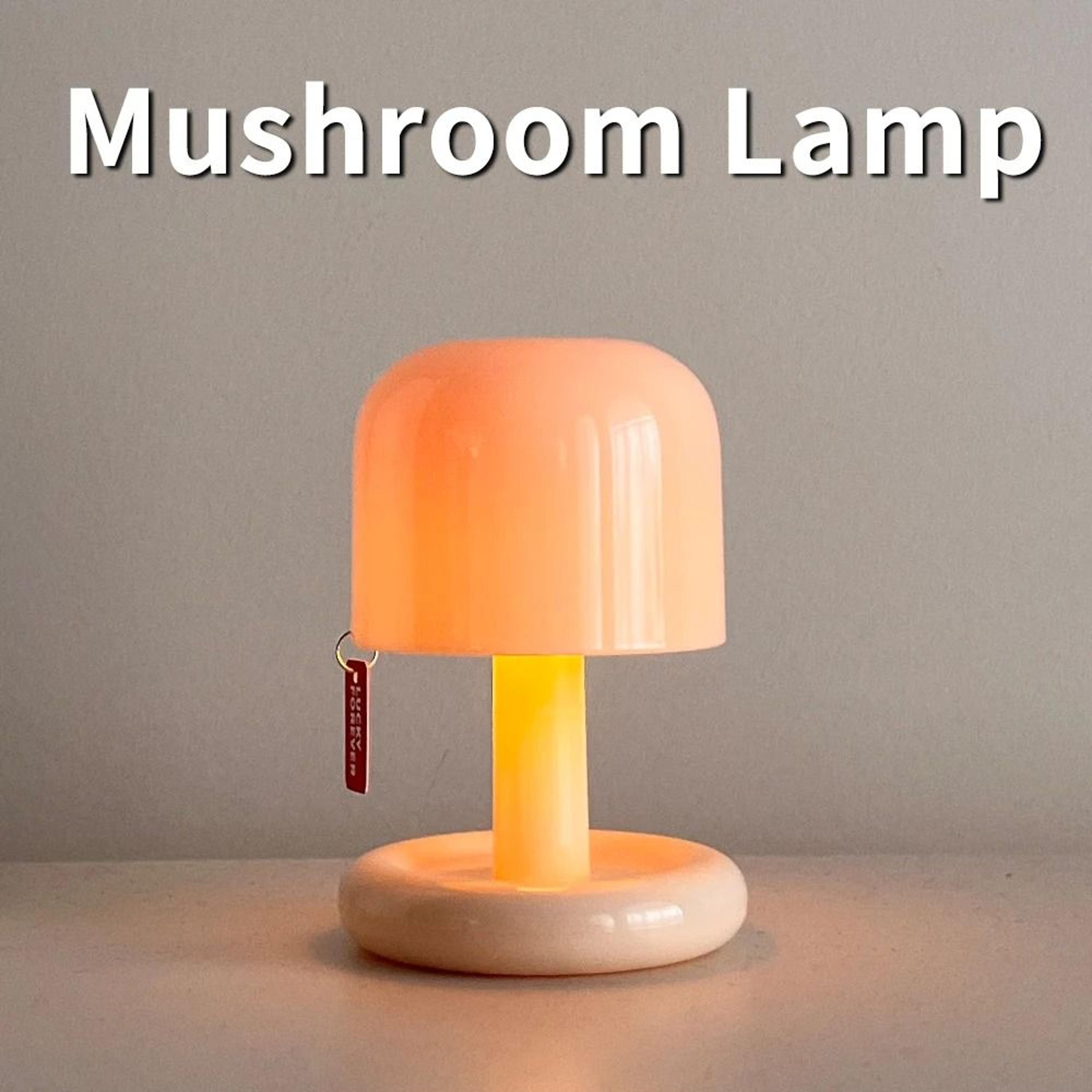 usb rechargeable mushroom sunset led table lamp mini bedside night light for bedroom bar mood decor