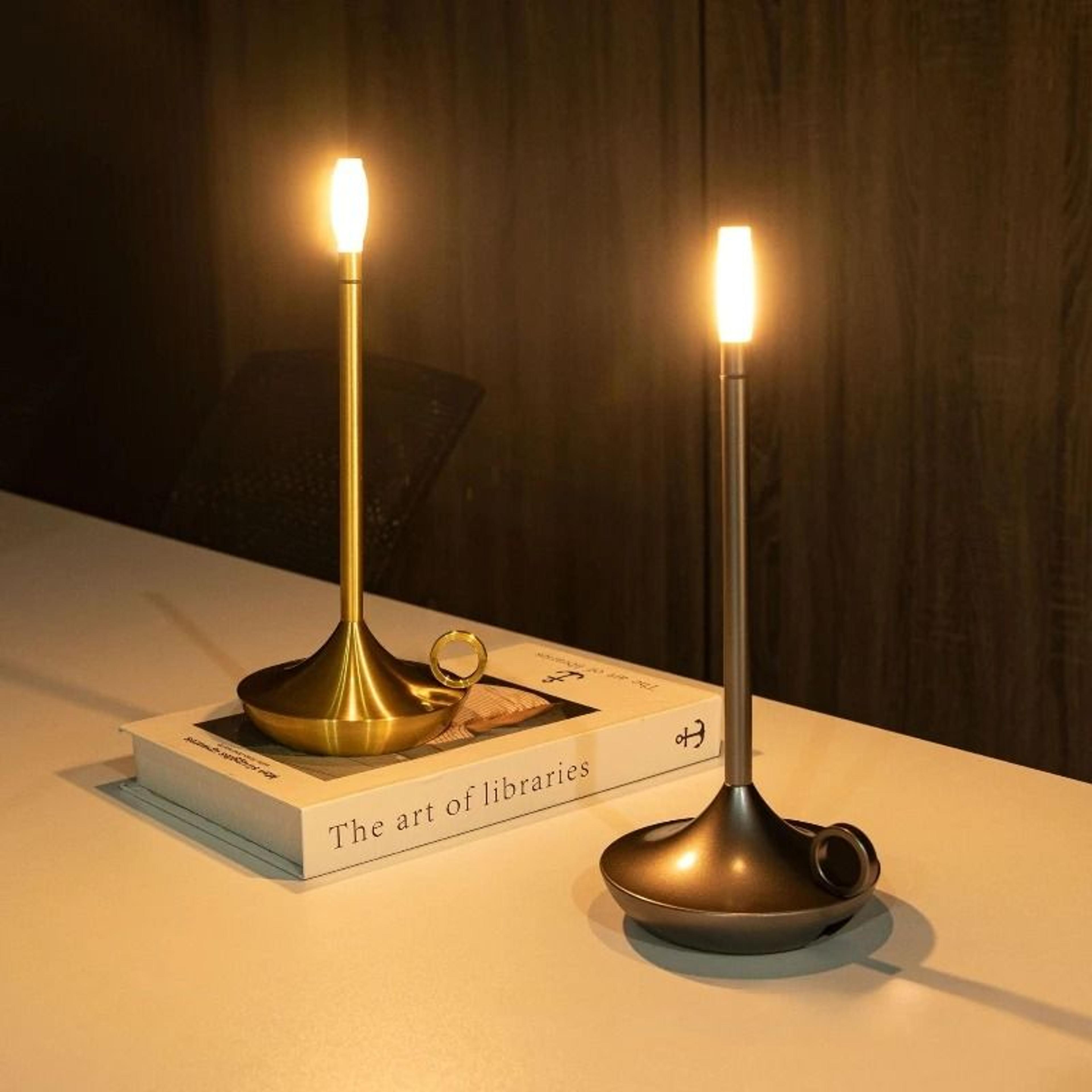 rechargeable touch led candlelight table lamp ambient night light for bar restaurant
