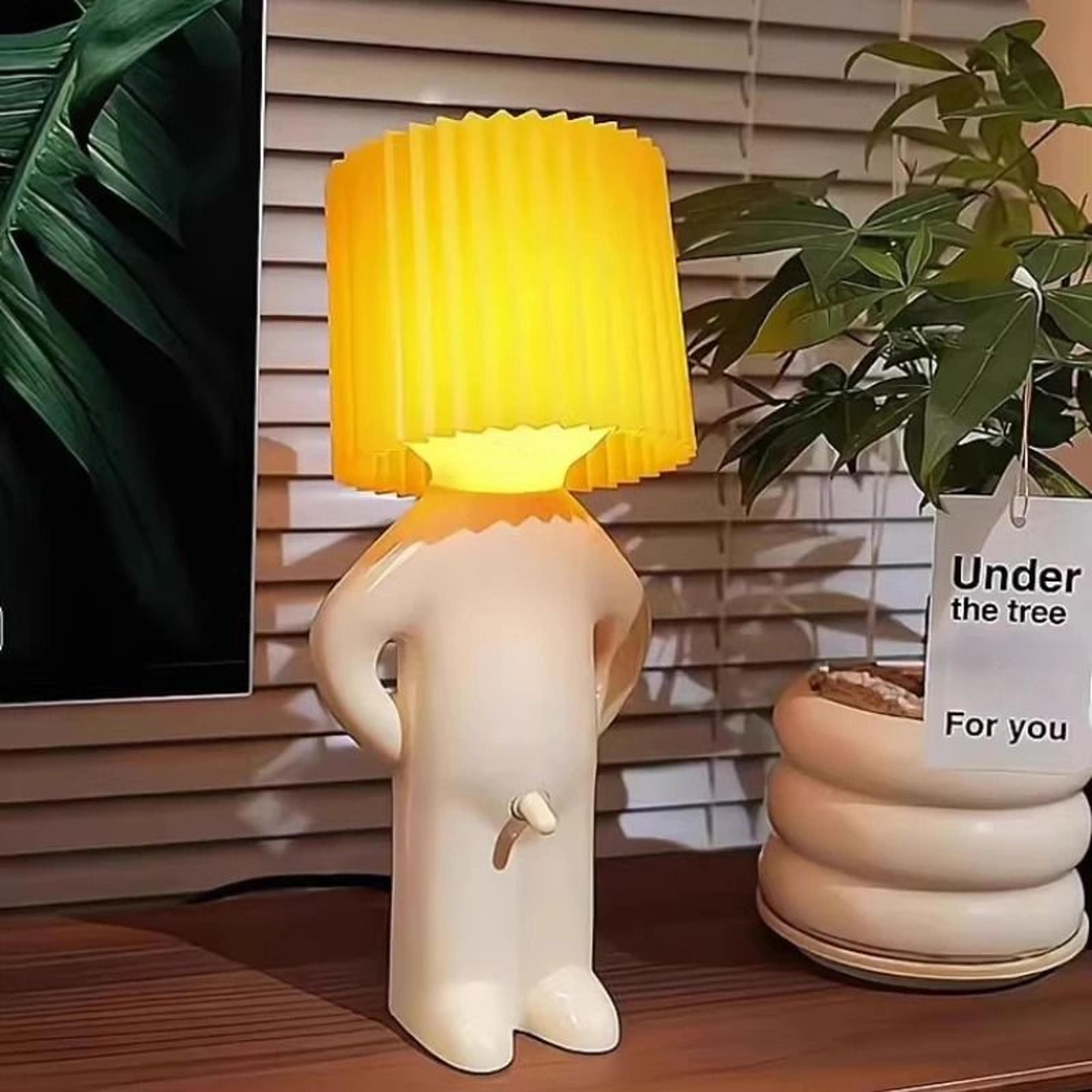 creative naughty boy led pleated table lamp unique bedside night light desk decor