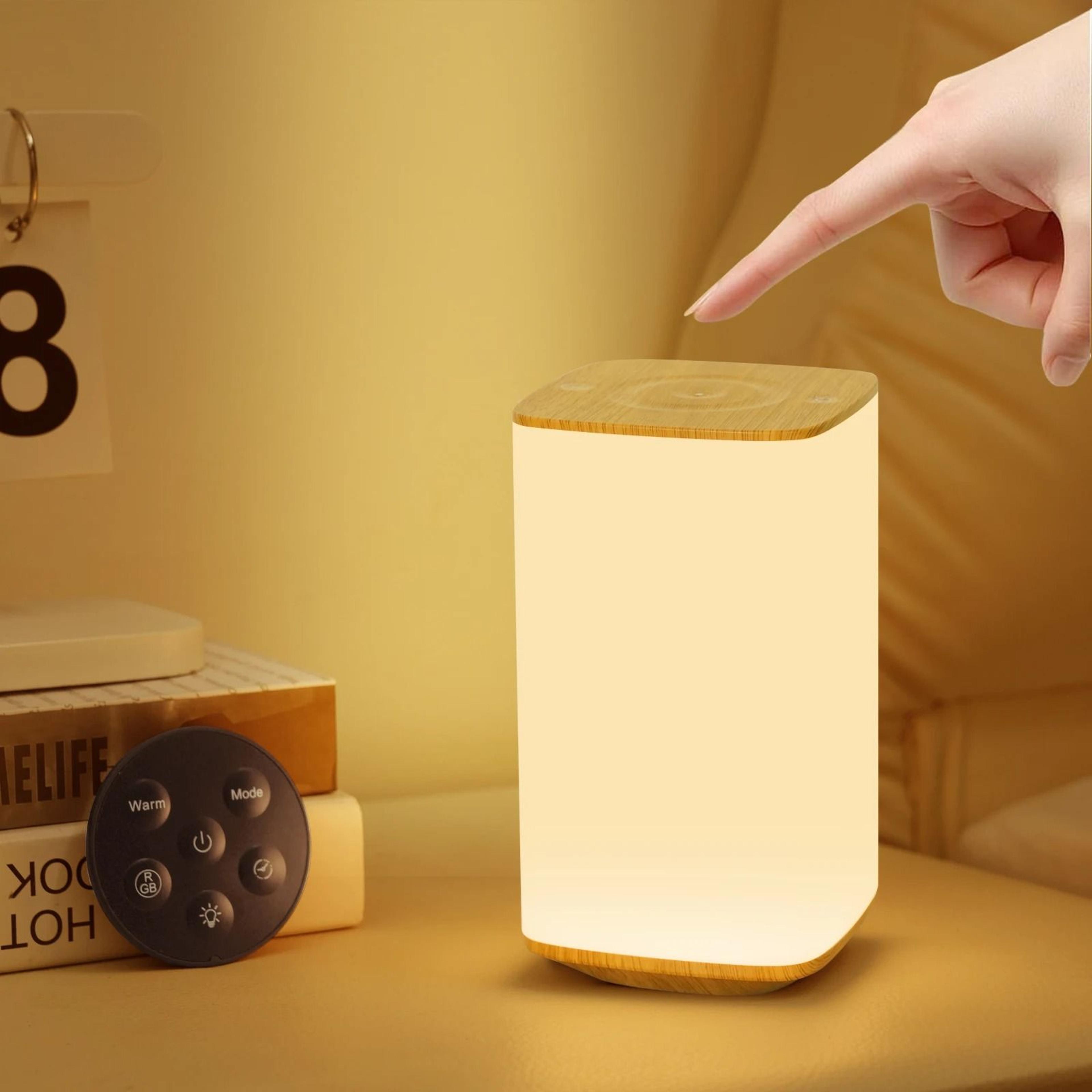 usb rechargeable touch table lamp rgb color changing night light with remote control