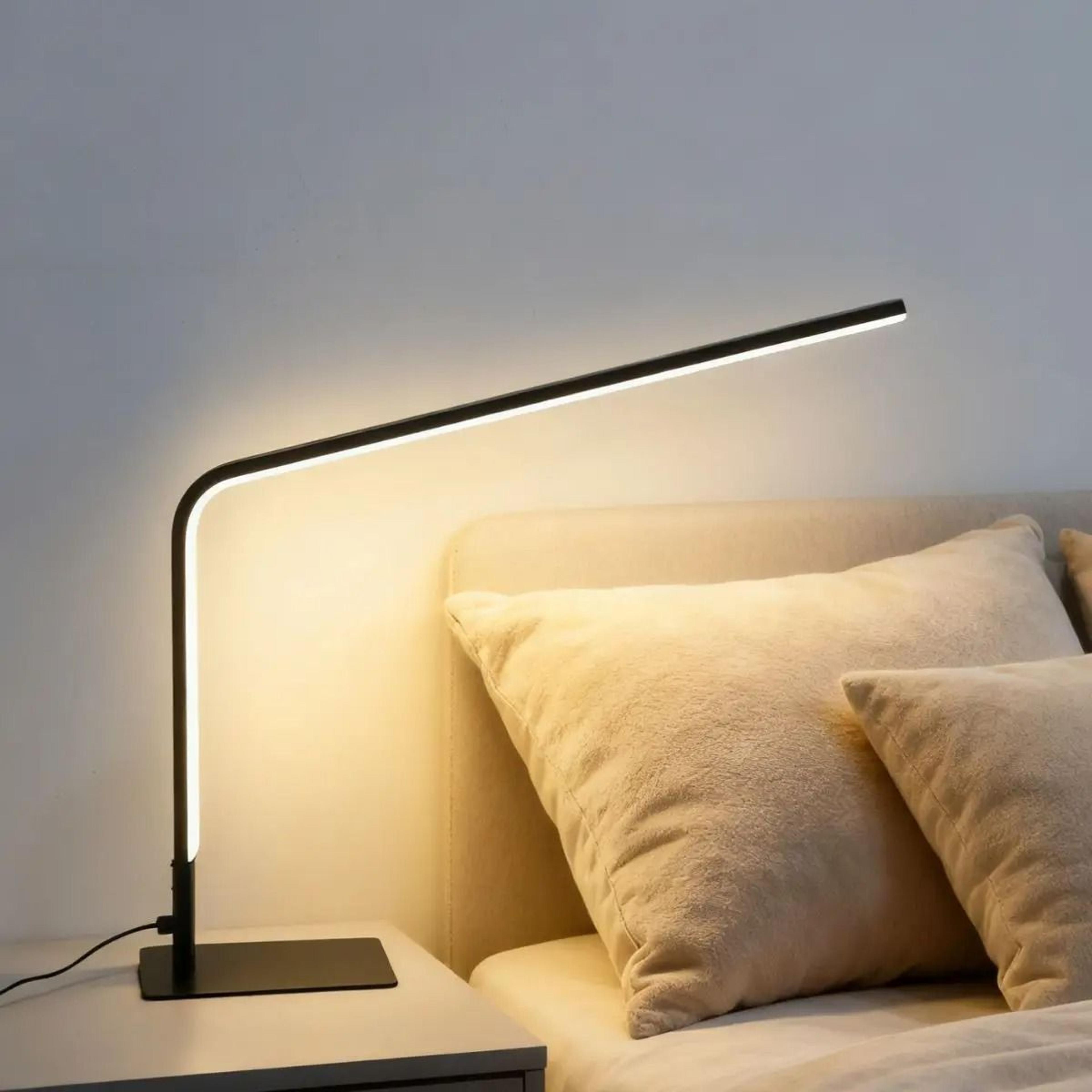 modern minimalist line led desk lamp tri color eye protection reading light for bedroom usb