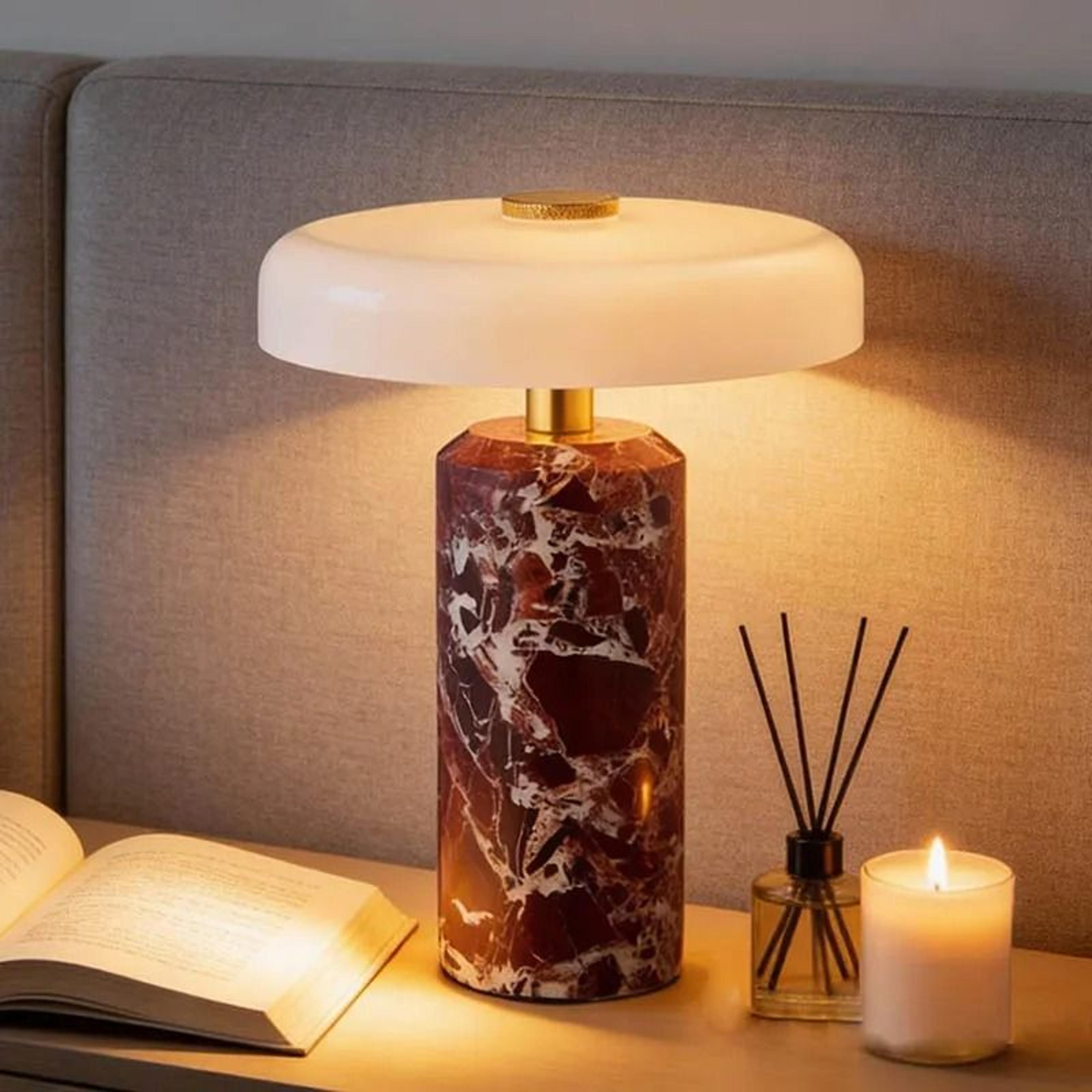 modern bedside table lamp marble pattern base small glass night light for bedroom